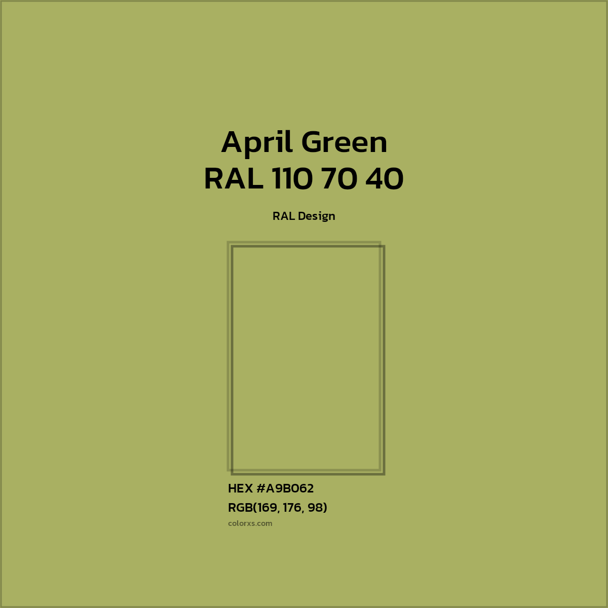 #A9B062 RAL 110 70 40 - April Green CMS RAL Design - Color codes and meaning | Matching colors and paints