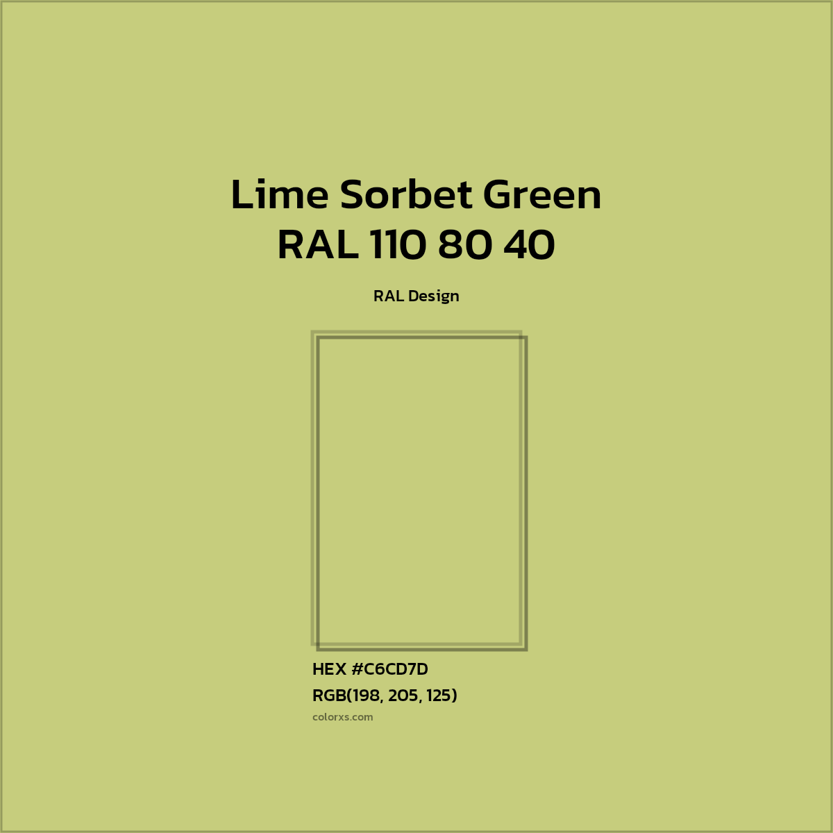 #C6CD7D RAL 110 80 40 - Lime Sorbet Green CMS RAL Design - Color codes and meaning | Matching colors and paints