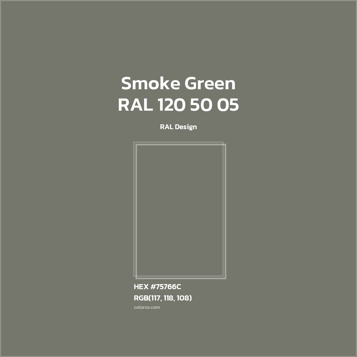 #75766C RAL 120 50 05 - Smoke Green CMS RAL Design - Color codes and meaning | Matching colors and paints