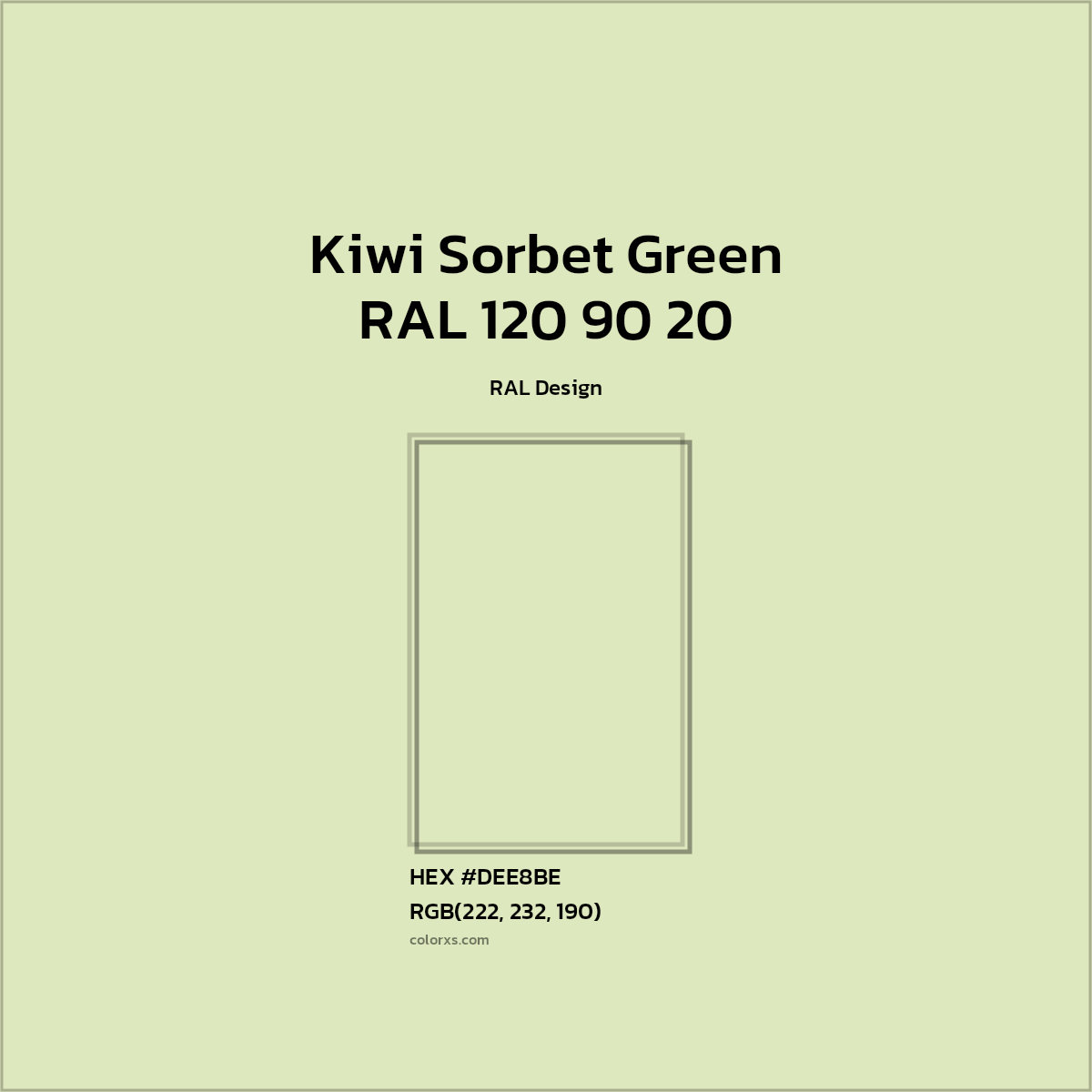 #DEE8BE RAL 120 90 20 - Kiwi Sorbet Green CMS RAL Design - Color codes and meaning | Matching colors and paints