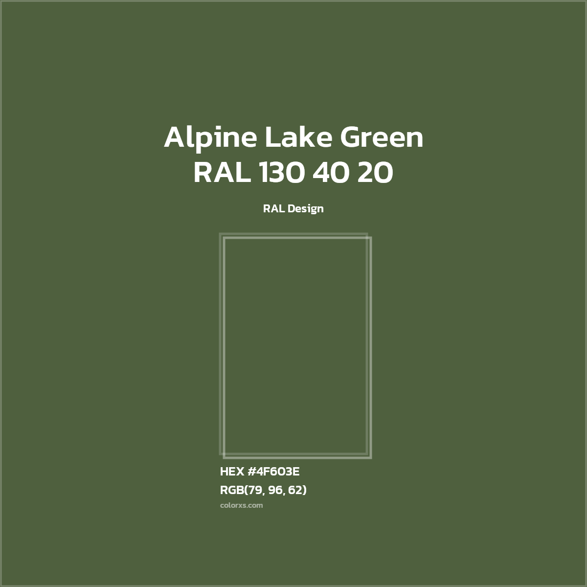 #4F603E RAL 130 40 20 - Alpine Lake Green CMS RAL Design - Color codes and meaning | Matching colors and paints