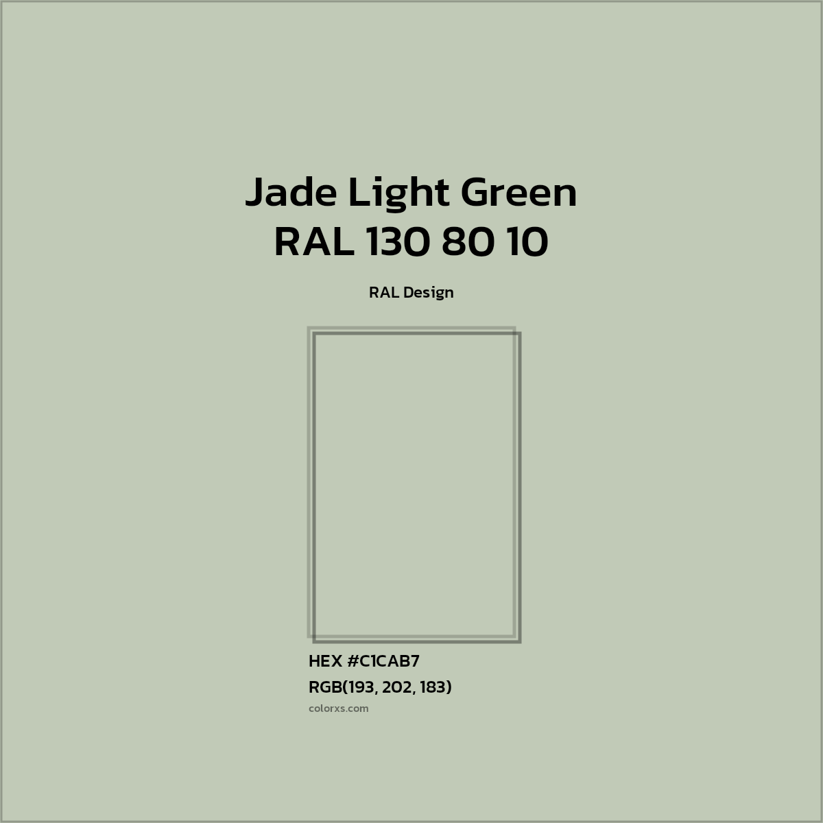#C1CAB7 RAL 130 80 10 - Jade Light Green CMS RAL Design - Color codes and meaning | Matching colors and paints