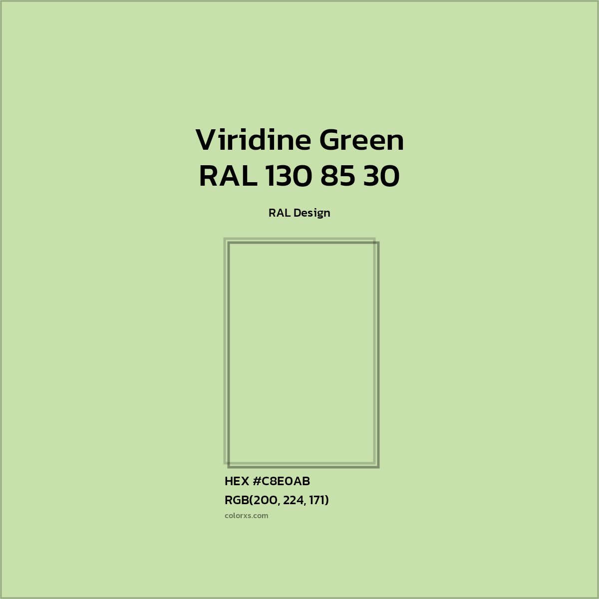 #C8E0AB RAL 130 85 30 - Viridine Green CMS RAL Design - Color codes and meaning | Matching colors and paints