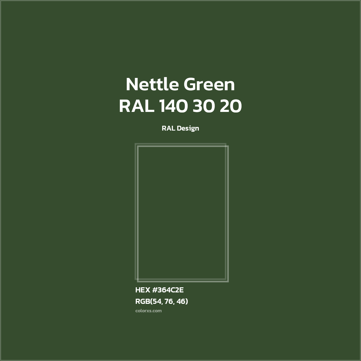 #364C2E RAL 140 30 20 - Nettle Green CMS RAL Design - Color codes and meaning | Matching colors and paints