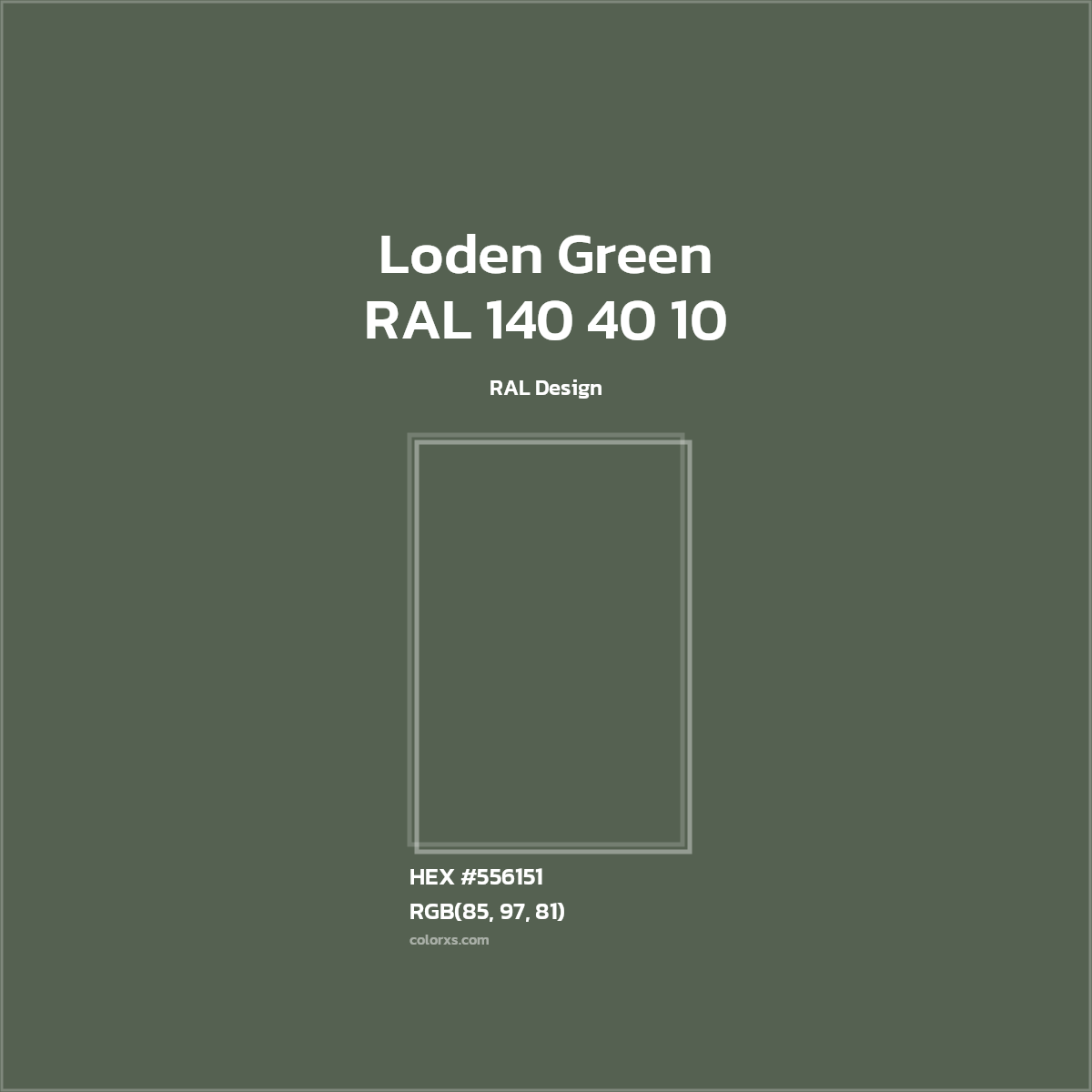 #556151 RAL 140 40 10 - Loden Green CMS RAL Design - Color codes and meaning | Matching colors and paints