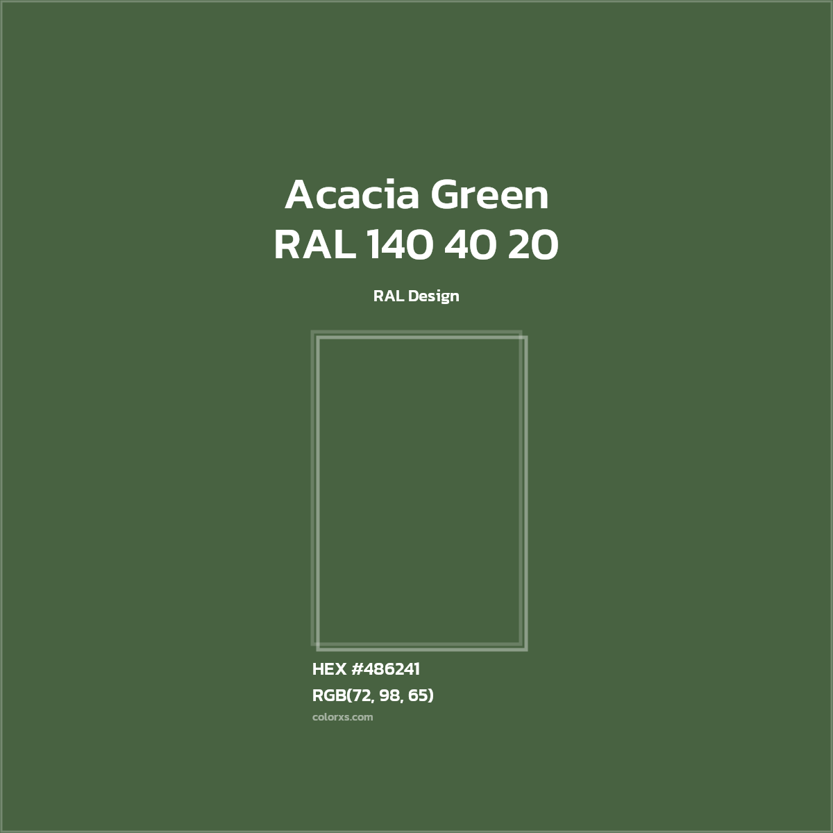 #486241 RAL 140 40 20 - Acacia Green CMS RAL Design - Color codes and meaning | Matching colors and paints