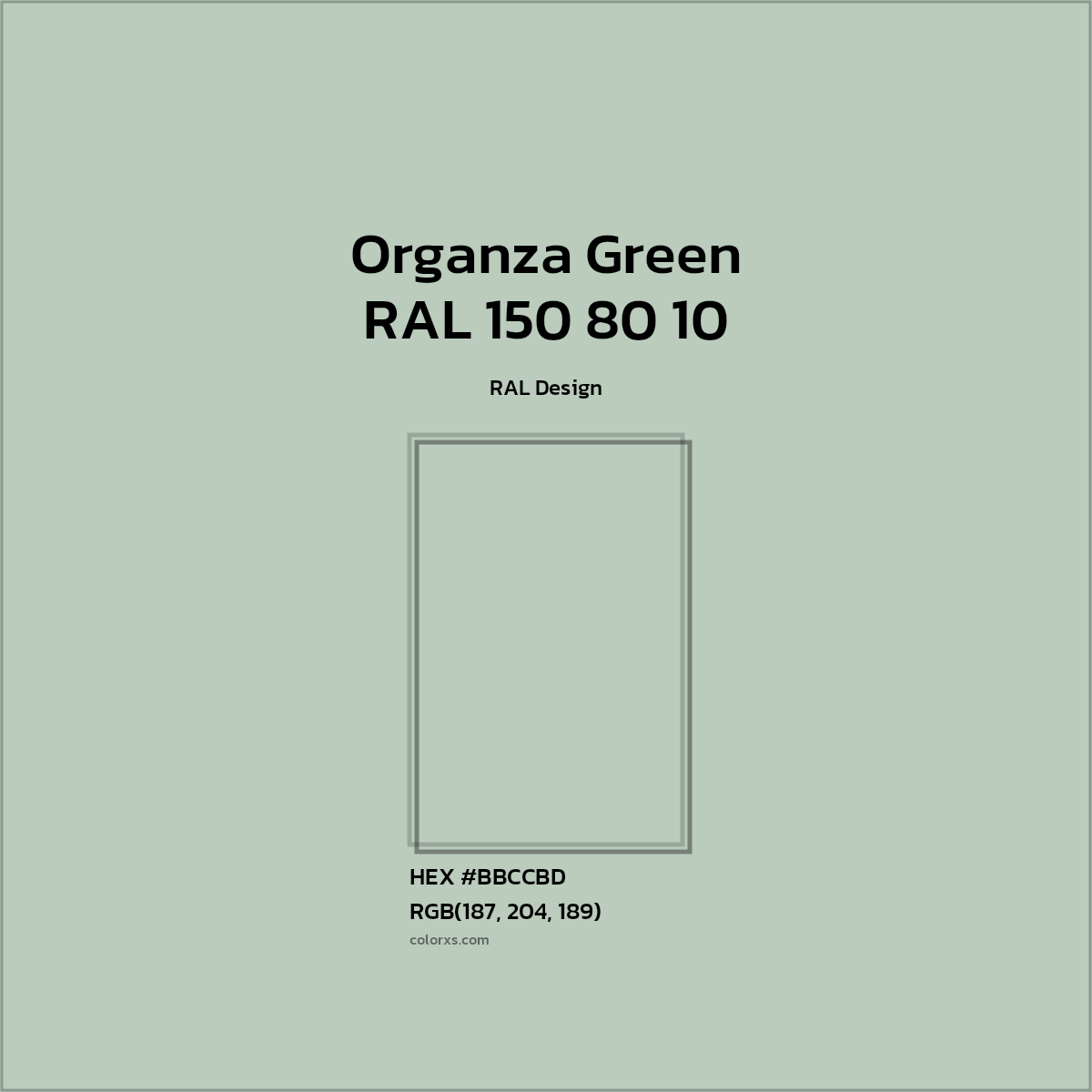 #BBCCBD RAL 150 80 10 - Organza Green CMS RAL Design - Color codes and meaning | Matching colors and paints