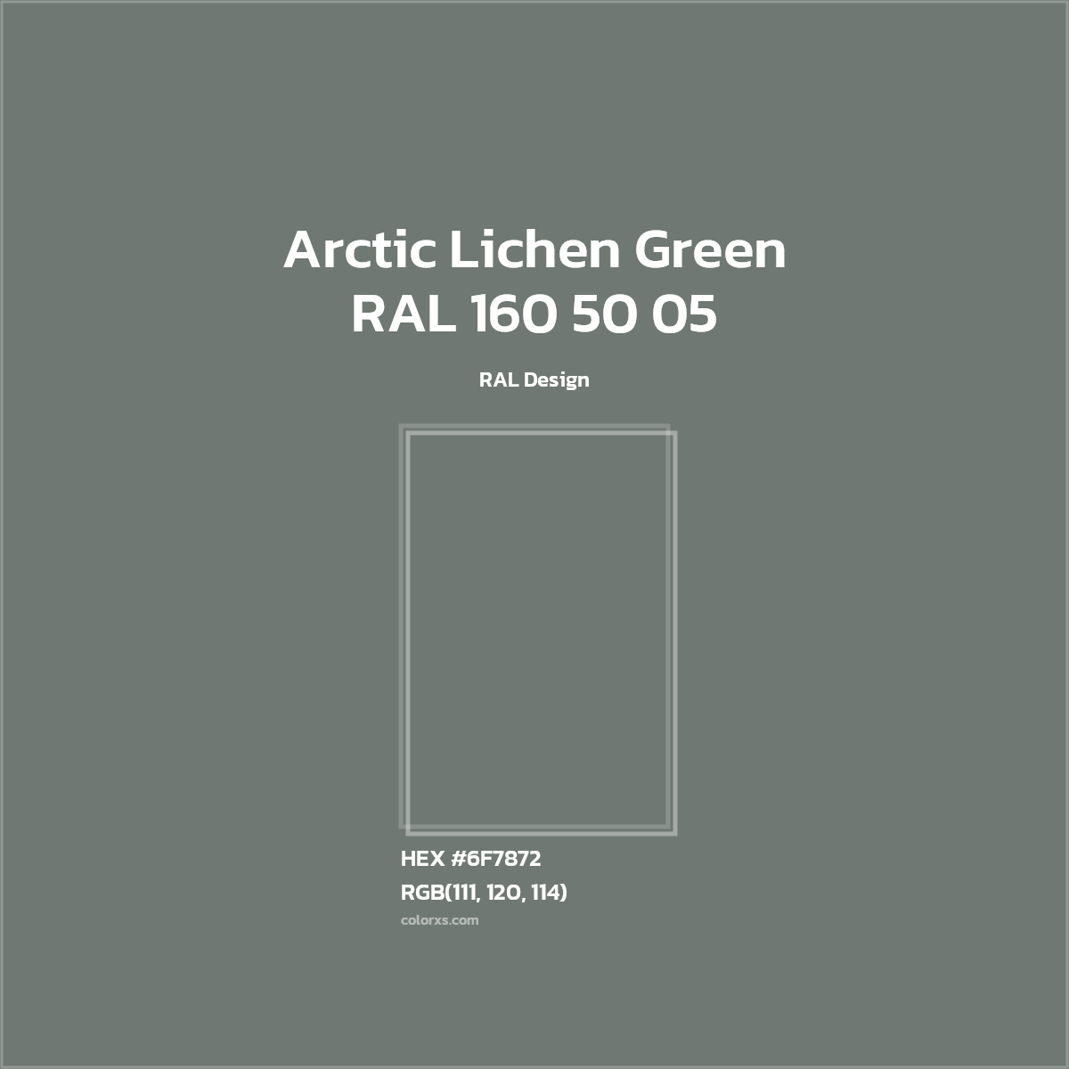 #6F7872 RAL 160 50 05 - Arctic Lichen Green CMS RAL Design - Color codes and meaning | Matching colors and paints