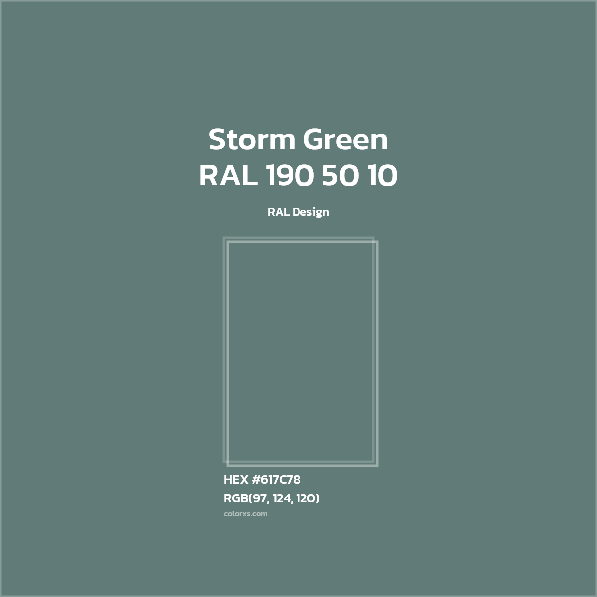 #617C78 RAL 190 50 10 - Storm Green CMS RAL Design - Color codes and meaning | Matching colors and paints
