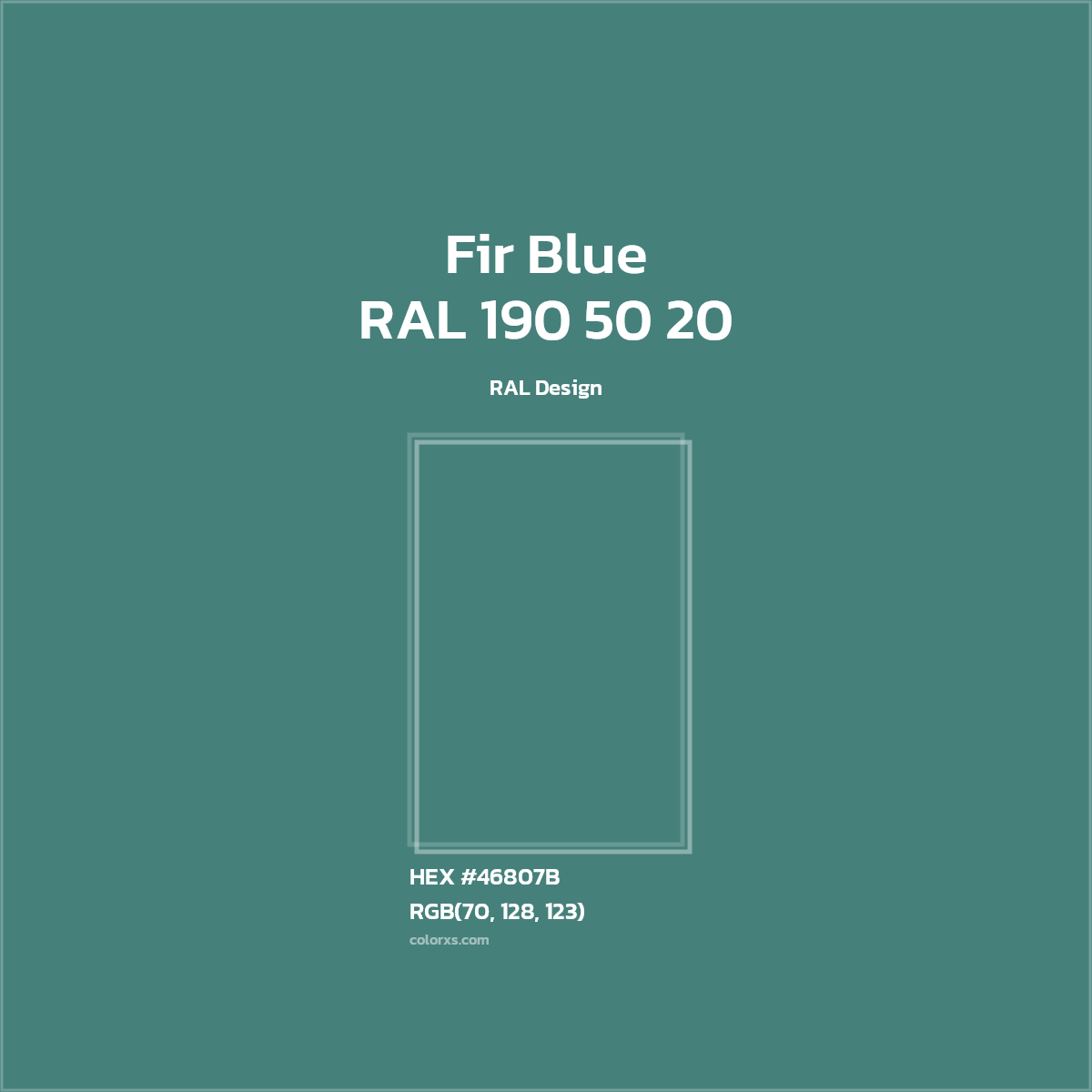 #46807B RAL 190 50 20 - Fir Blue CMS RAL Design - Color codes and meaning | Matching colors and paints