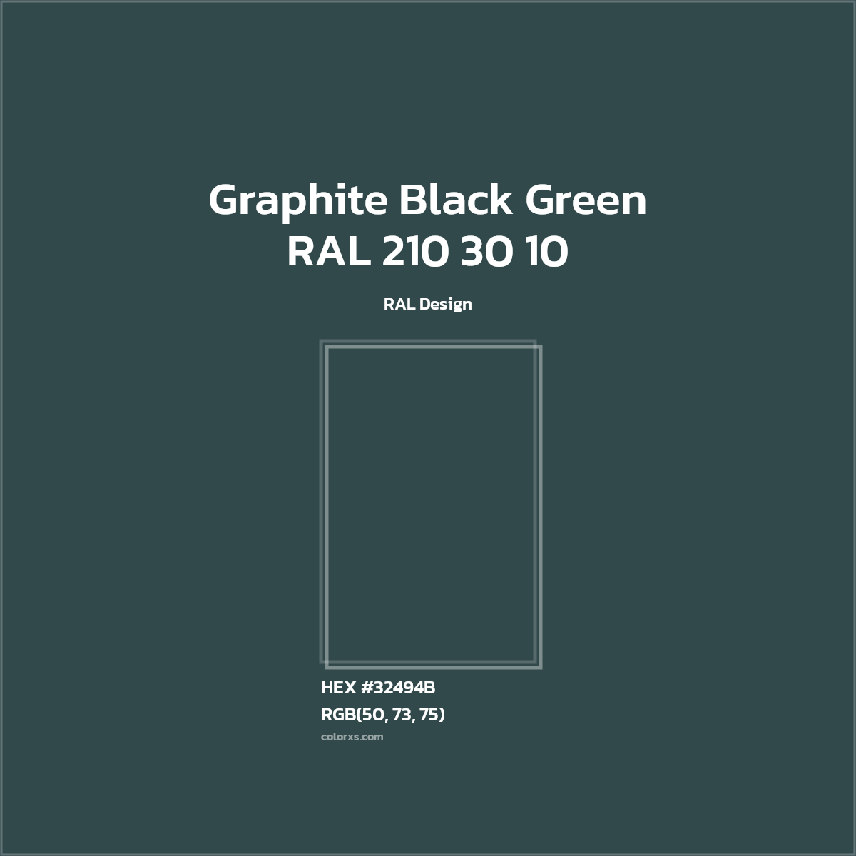 #32494B RAL 210 30 10 - Graphite Black Green CMS RAL Design - Color codes and meaning | Matching colors and paints