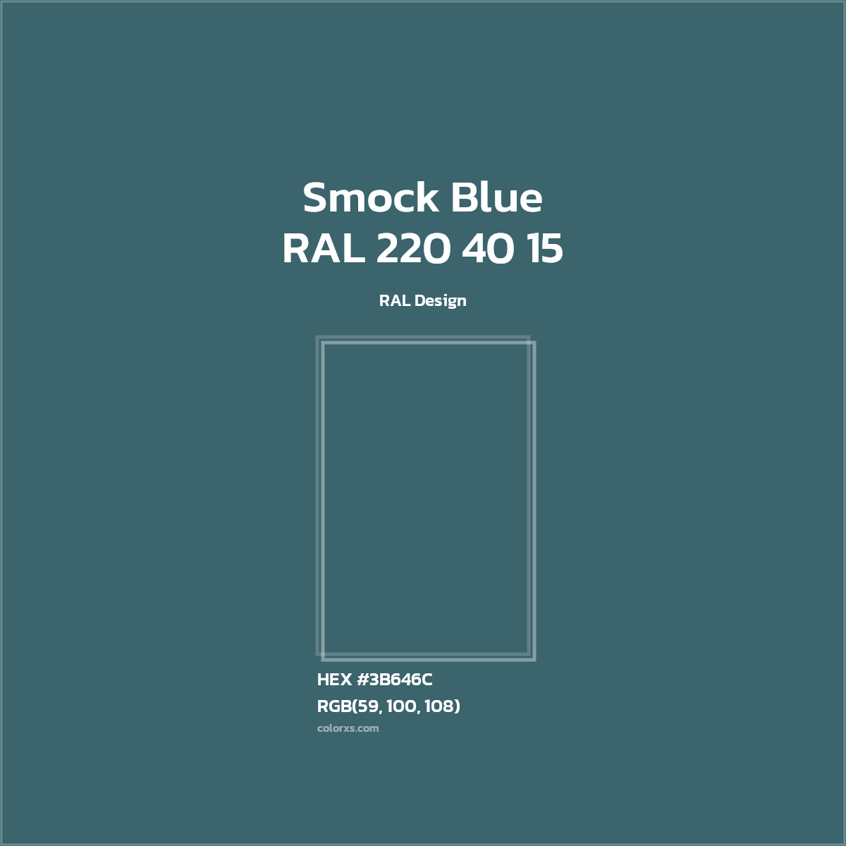 #3B646C RAL 220 40 15 - Smock Blue CMS RAL Design - Color codes and meaning | Matching colors and paints