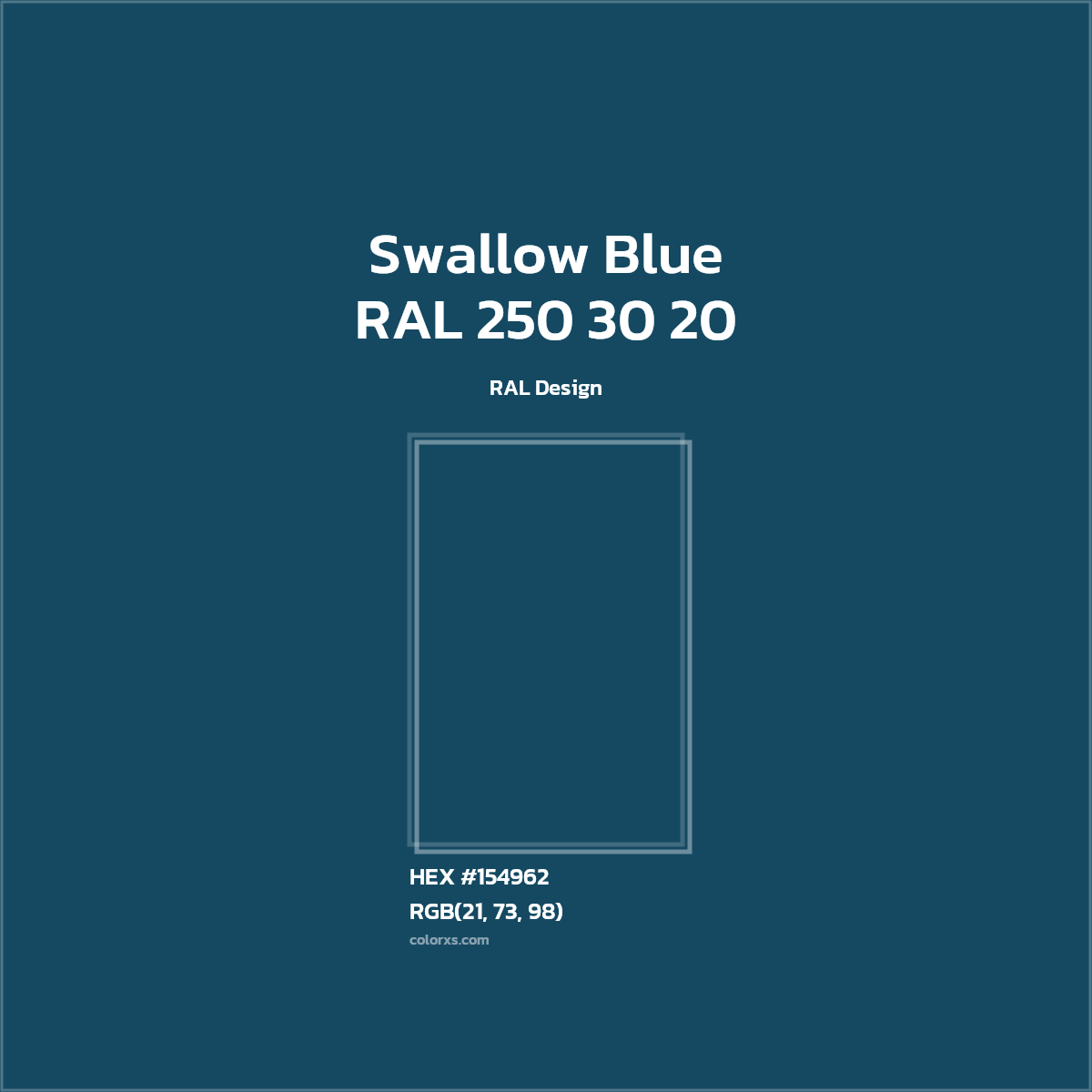 #154962 RAL 250 30 20 - Swallow Blue CMS RAL Design - Color codes and meaning | Matching colors and paints