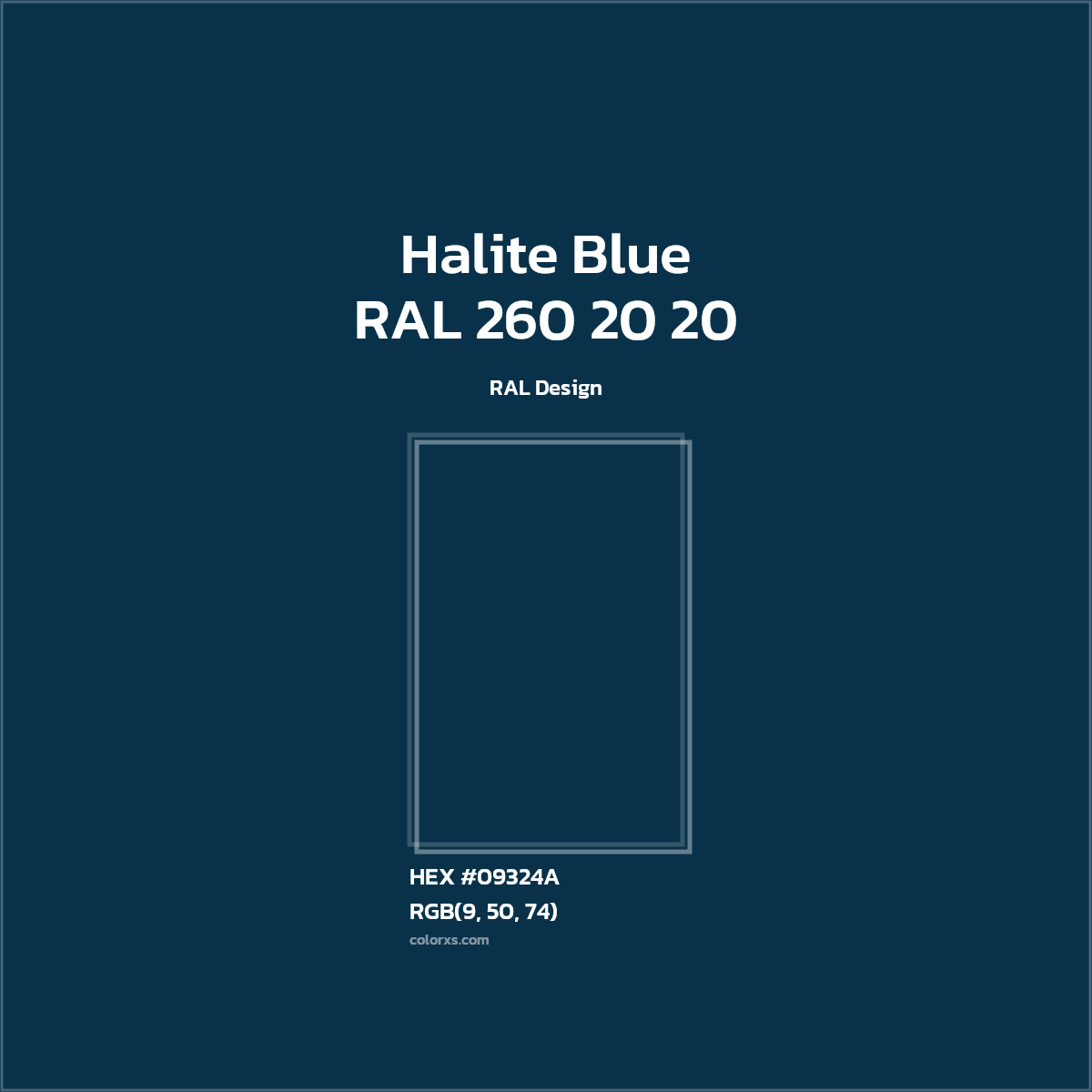 #09324A RAL 260 20 20 - Halite Blue CMS RAL Design - Color codes and meaning | Matching colors and paints