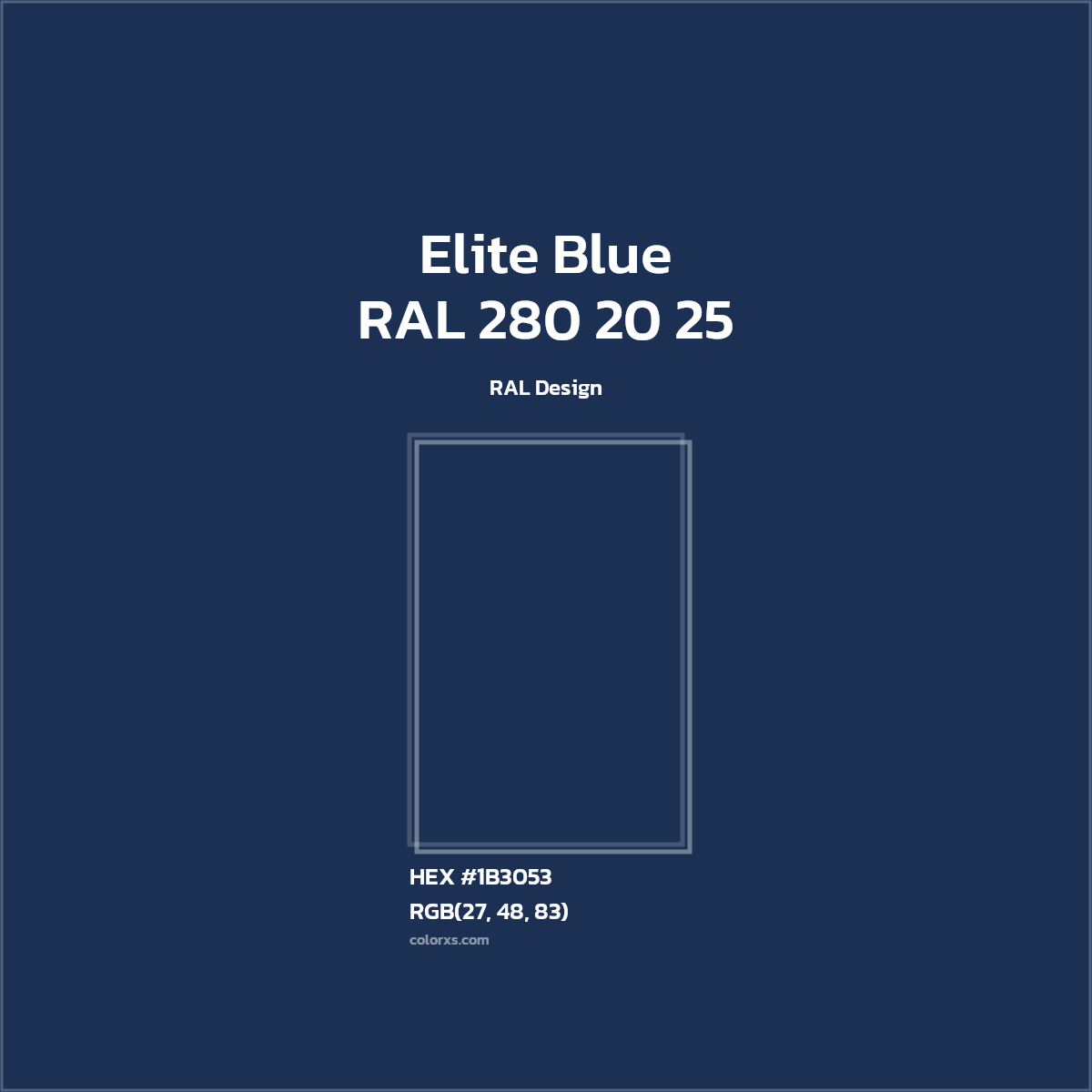 #1B3053 RAL 280 20 25 - Elite Blue CMS RAL Design - Color codes and meaning | Matching colors and paints