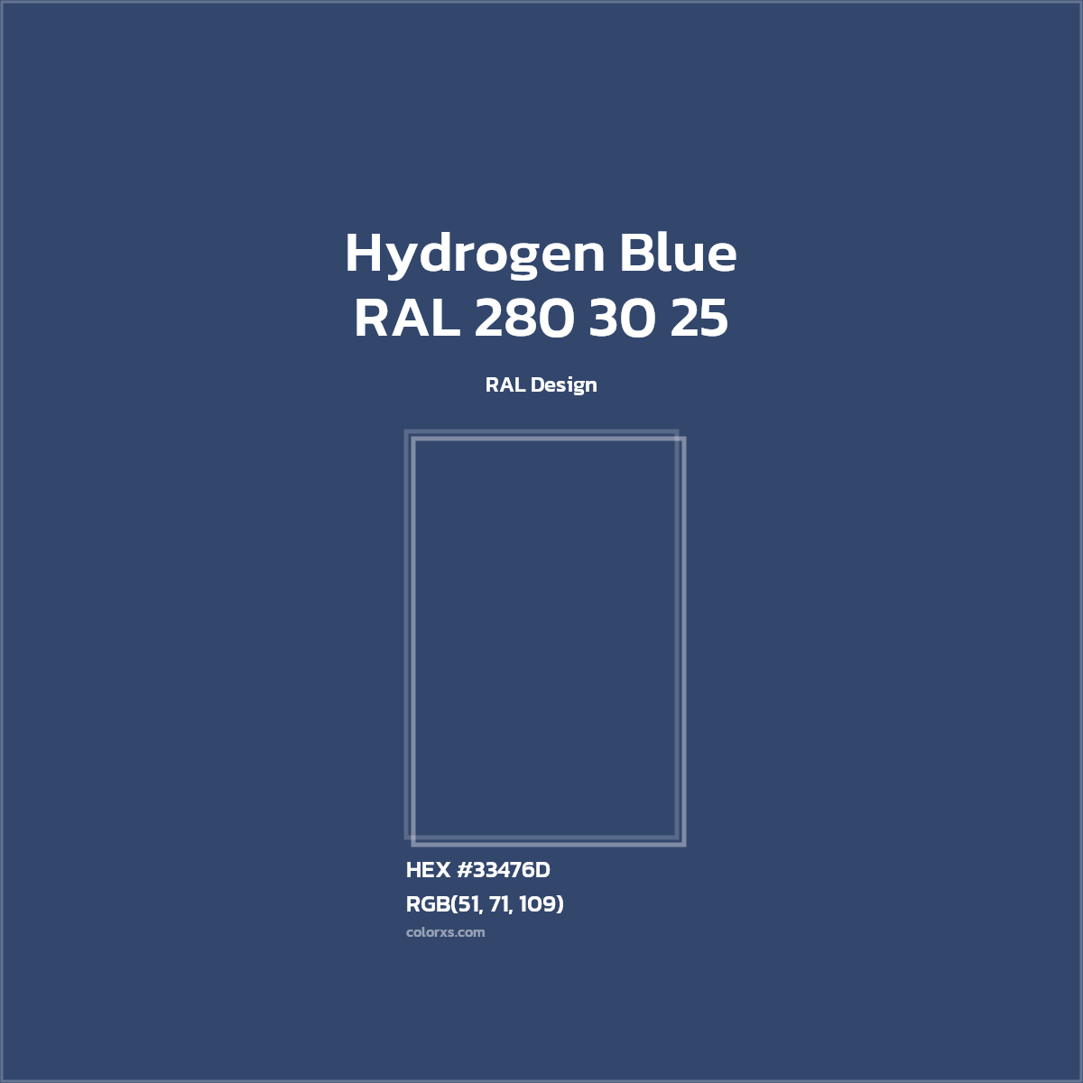 #33476D RAL 280 30 25 - Hydrogen Blue CMS RAL Design - Color codes and meaning | Matching colors and paints
