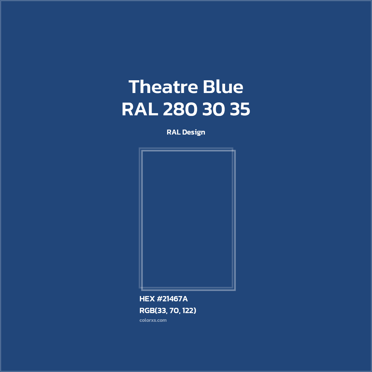 #21467A RAL 280 30 35 - Theatre Blue CMS RAL Design - Color codes and meaning | Matching colors and paints