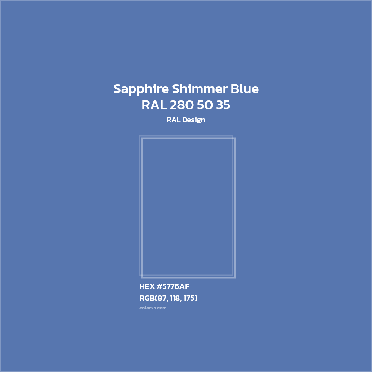 #5776AF RAL 280 50 35 - Sapphire Shimmer Blue CMS RAL Design - Color codes and meaning | Matching colors and paints