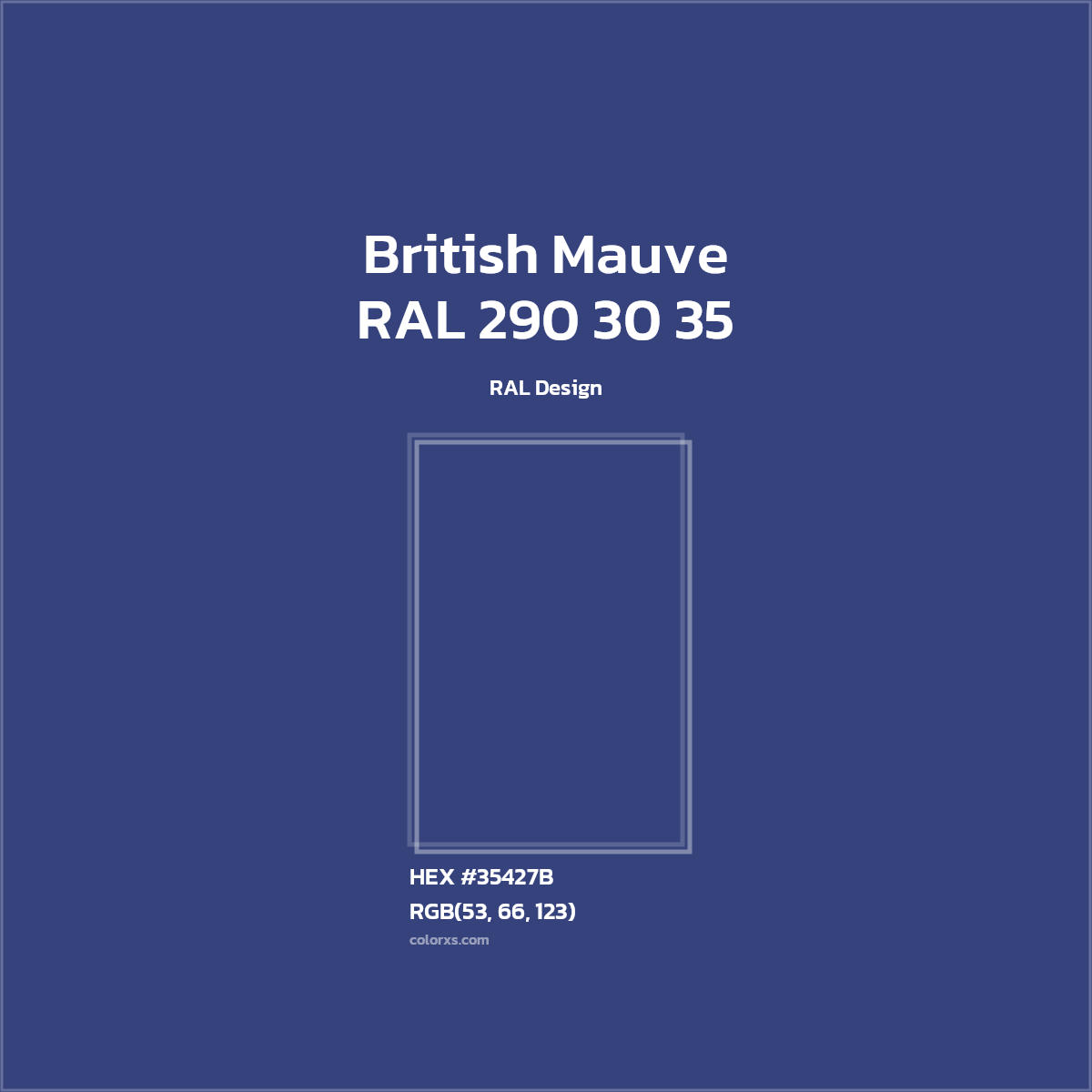 #35427B RAL 290 30 35 - British Mauve CMS RAL Design - Color codes and meaning | Matching colors and paints