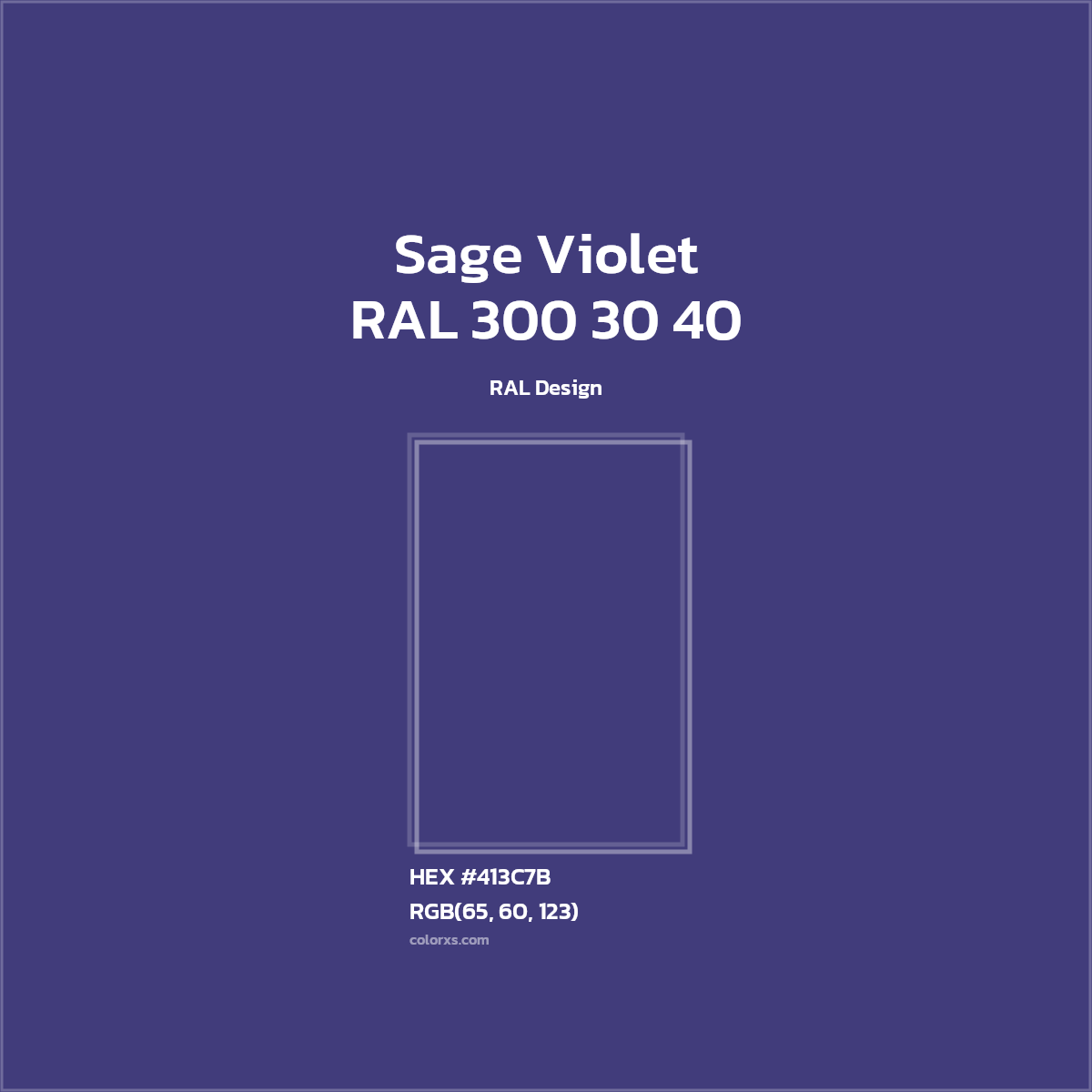 #413C7B RAL 300 30 40 - Sage Violet CMS RAL Design - Color codes and meaning | Matching colors and paints