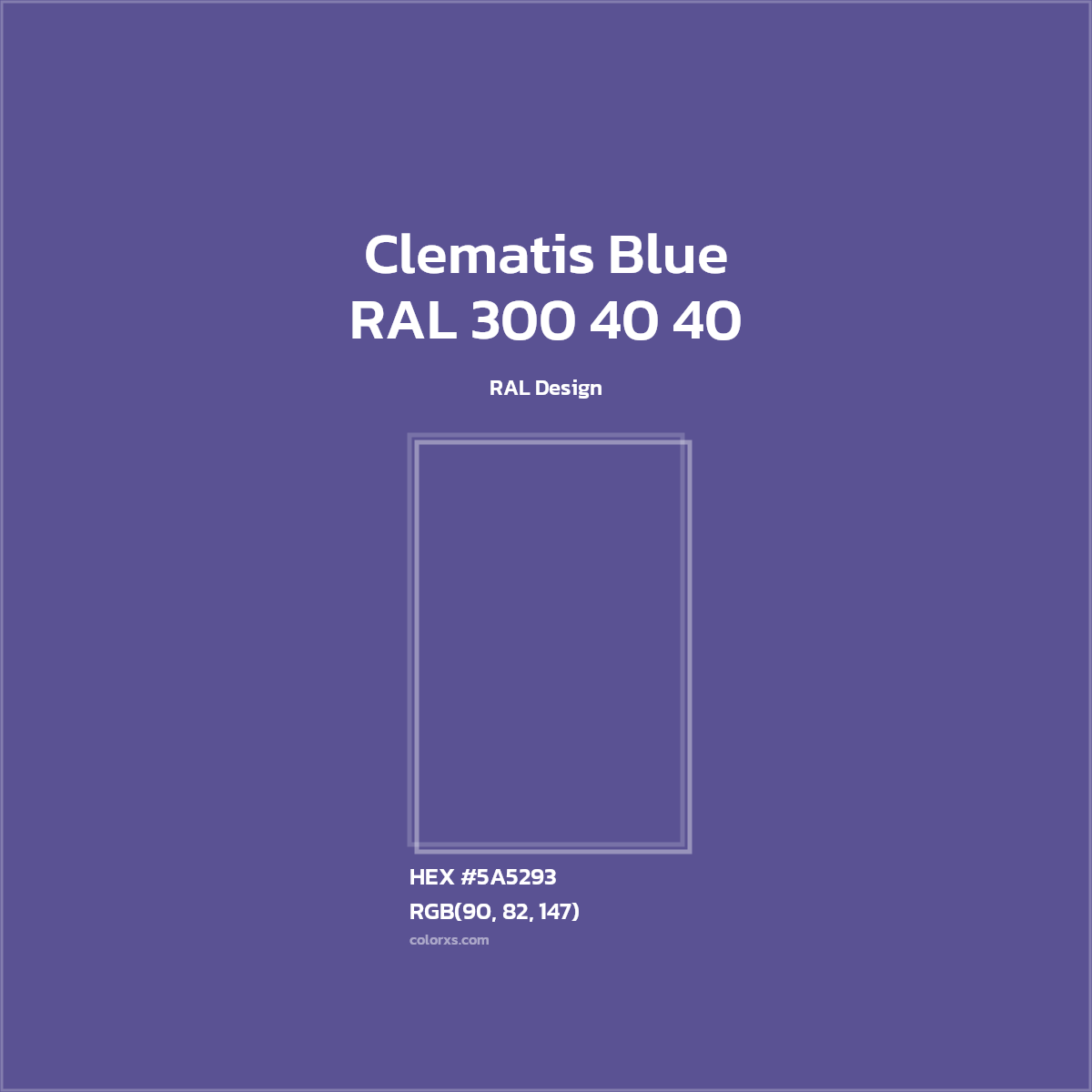 #5A5293 RAL 300 40 40 - Clematis Blue CMS RAL Design - Color codes and meaning | Matching colors and paints