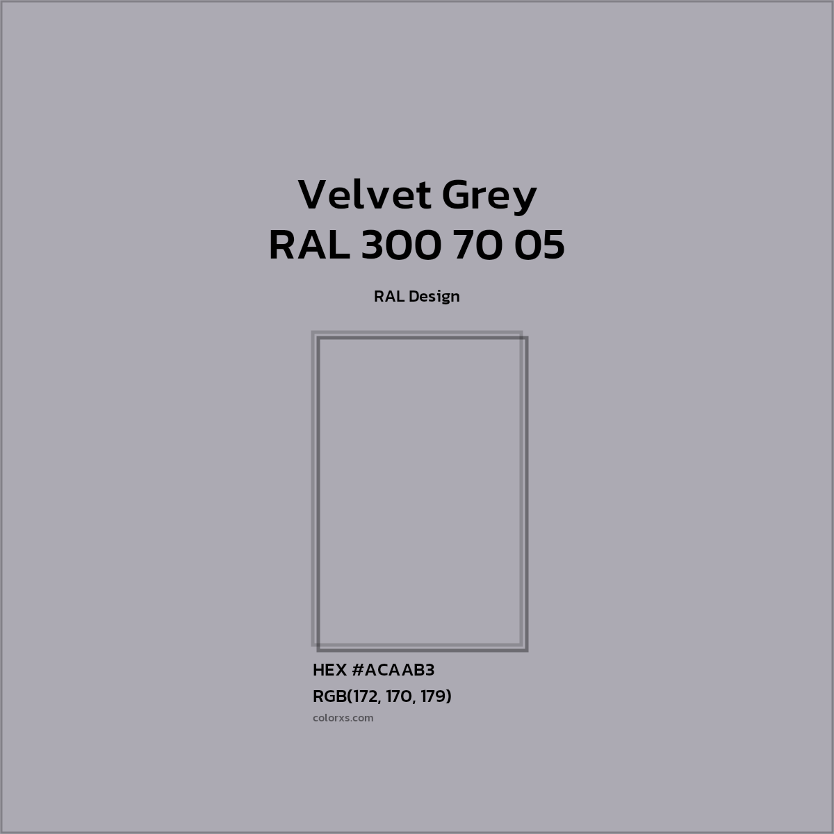 #ACAAB3 RAL 300 70 05 - Velvet Grey CMS RAL Design - Color codes and meaning | Matching colors and paints