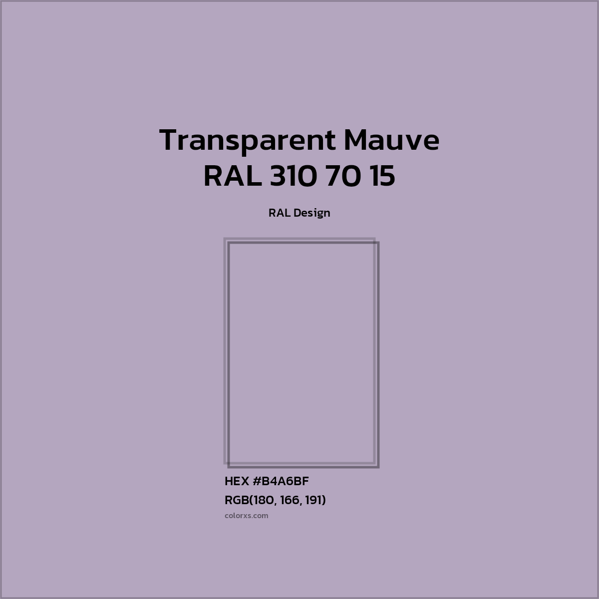 #B4A6BF RAL 310 70 15 - Transparent Mauve CMS RAL Design - Color codes and meaning | Matching colors and paints