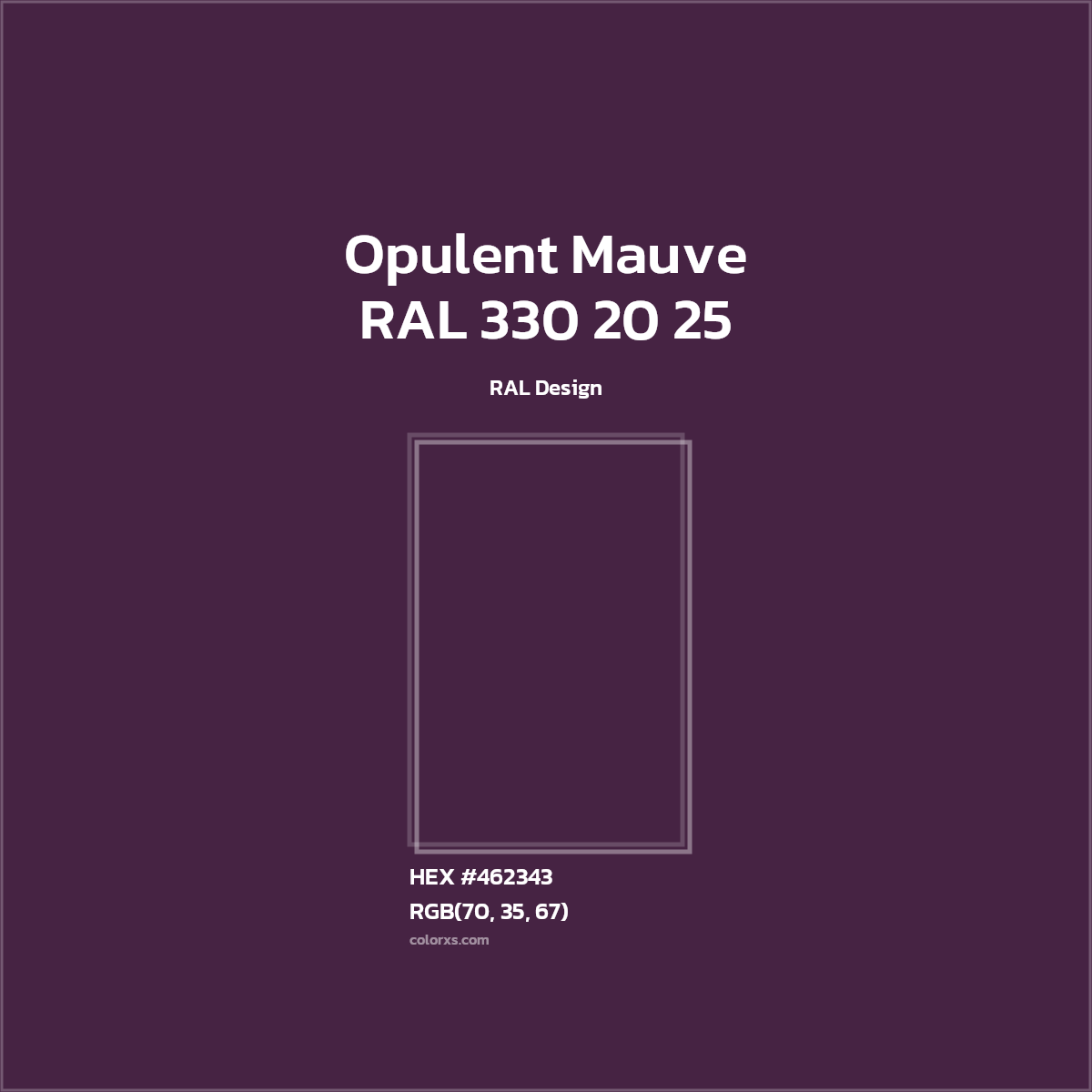 #462343 RAL 330 20 25 - Opulent Mauve CMS RAL Design - Color codes and meaning | Matching colors and paints