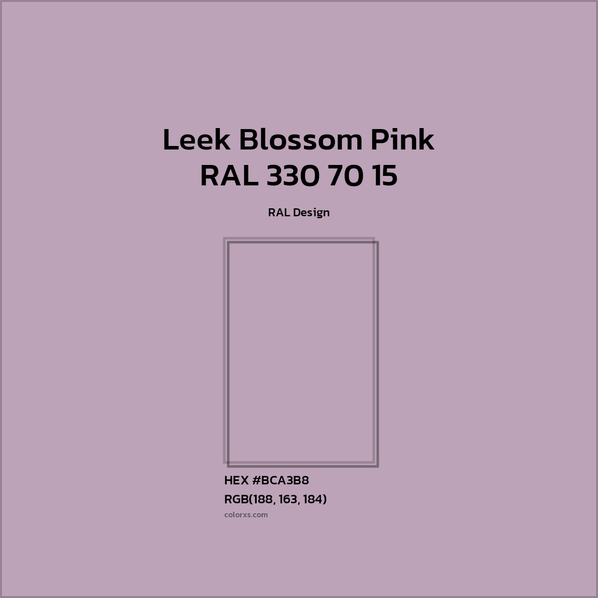#BCA3B8 RAL 330 70 15 - Leek Blossom Pink CMS RAL Design - Color codes and meaning | Matching colors and paints