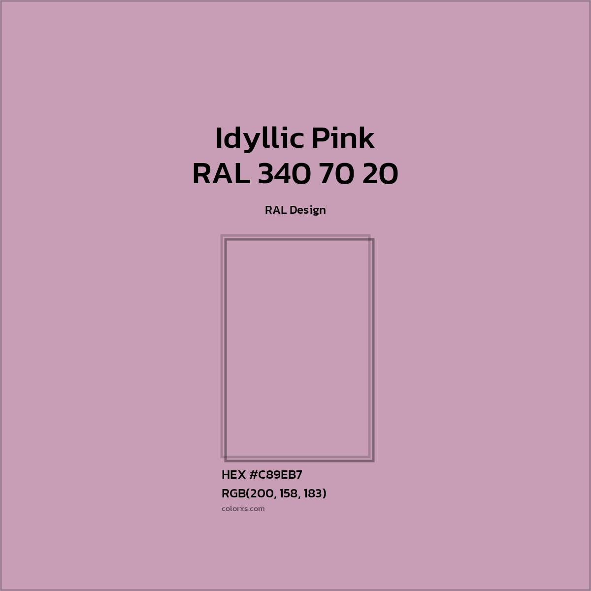 #C89EB7 RAL 340 70 20 - Idyllic Pink CMS RAL Design - Color codes and meaning | Matching colors and paints