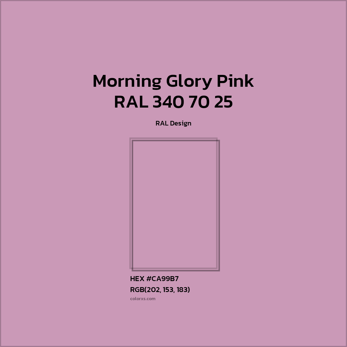 #CA99B7 RAL 340 70 25 - Morning Glory Pink CMS RAL Design - Color codes and meaning | Matching colors and paints