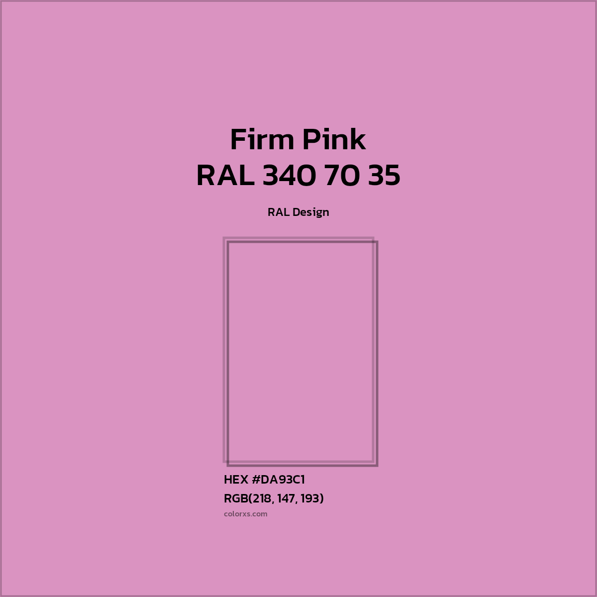 #DA93C1 RAL 340 70 35 - Firm Pink CMS RAL Design - Color codes and meaning | Matching colors and paints