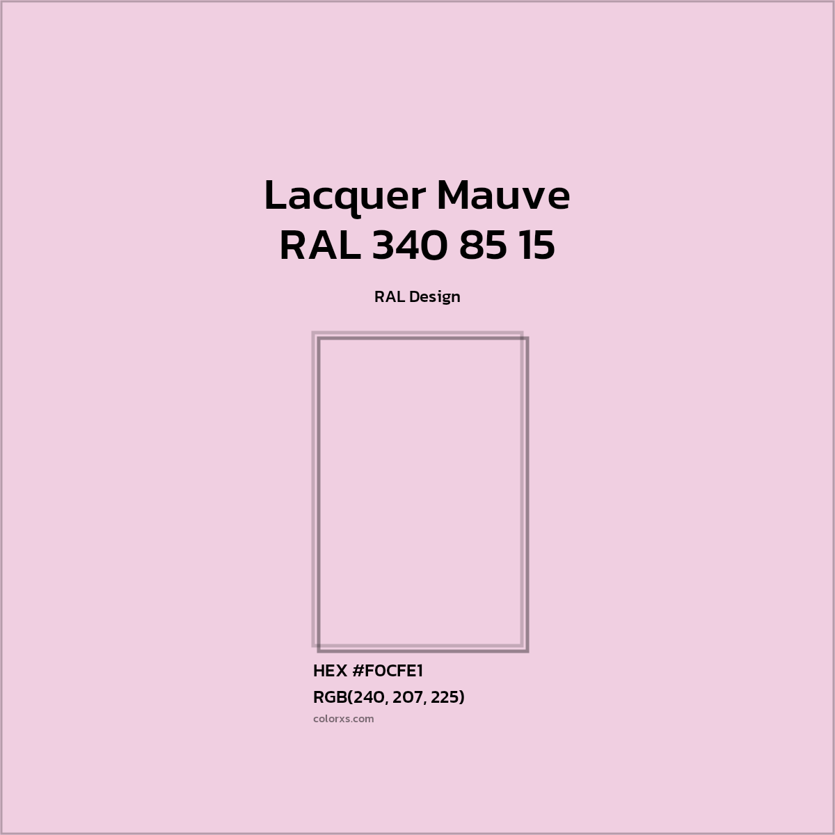 #F0CFE1 RAL 340 85 15 - Lacquer Mauve CMS RAL Design - Color codes and meaning | Matching colors and paints
