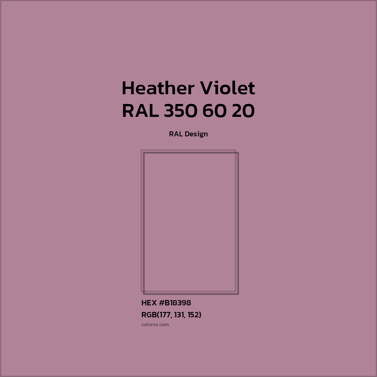 #B18398 RAL 350 60 20 - Heather Violet CMS RAL Design - Color codes and meaning | Matching colors and paints