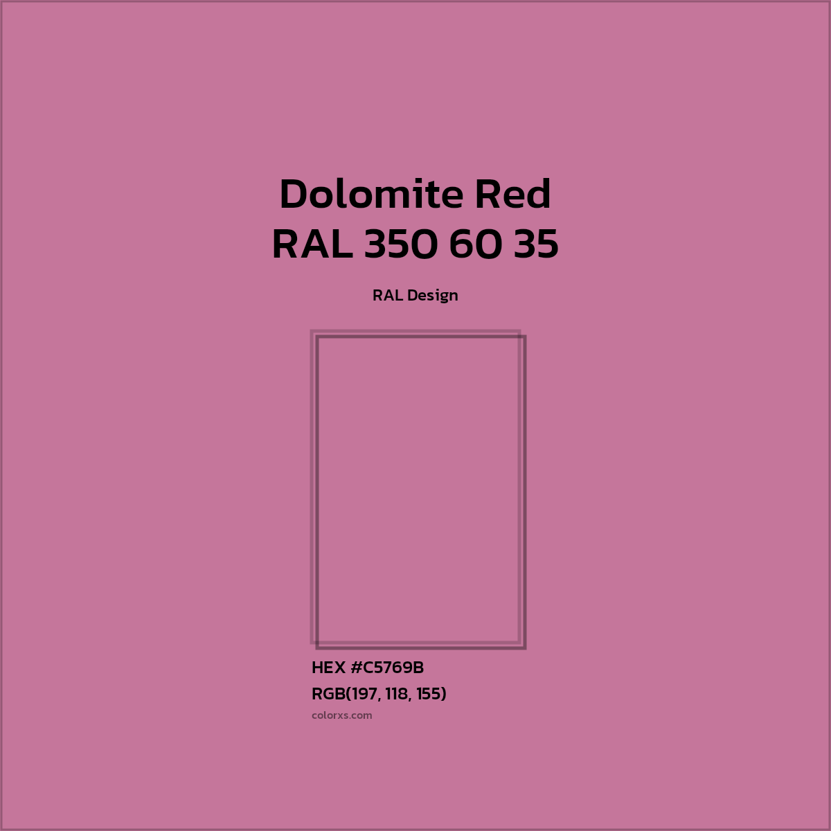 #C5769B RAL 350 60 35 - Dolomite Red CMS RAL Design - Color codes and meaning | Matching colors and paints