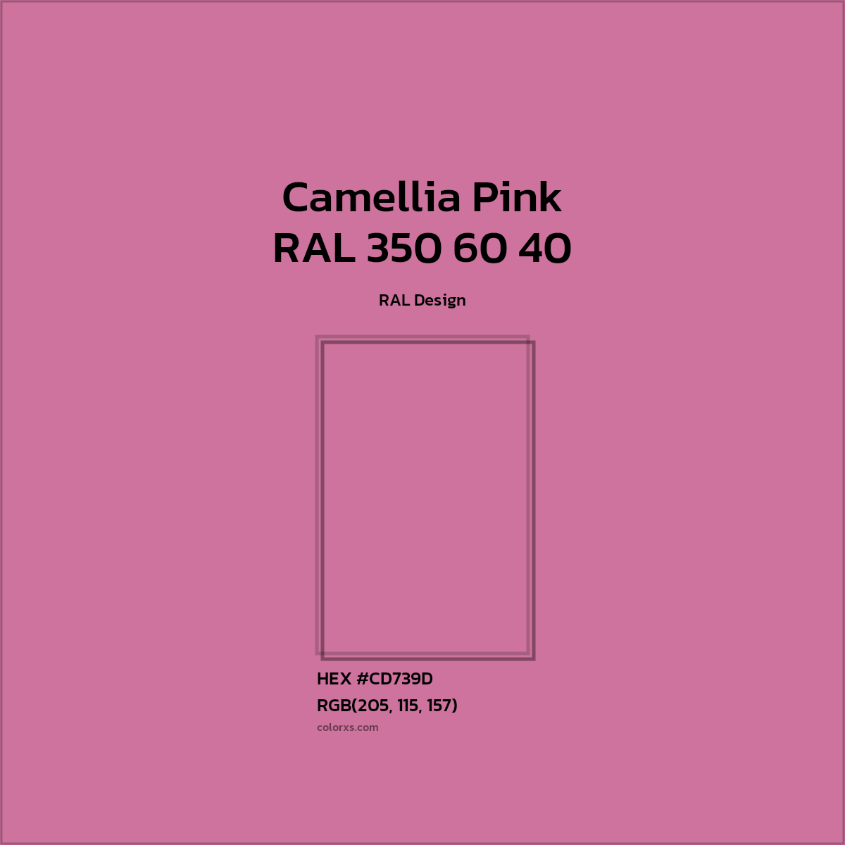 #CD739D RAL 350 60 40 - Camellia Pink CMS RAL Design - Color codes and meaning | Matching colors and paints