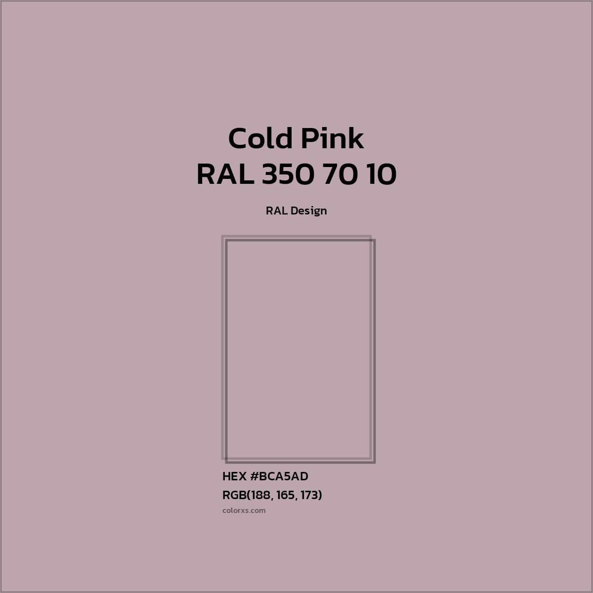 #BCA5AD RAL 350 70 10 - Cold Pink CMS RAL Design - Color codes and meaning | Matching colors and paints