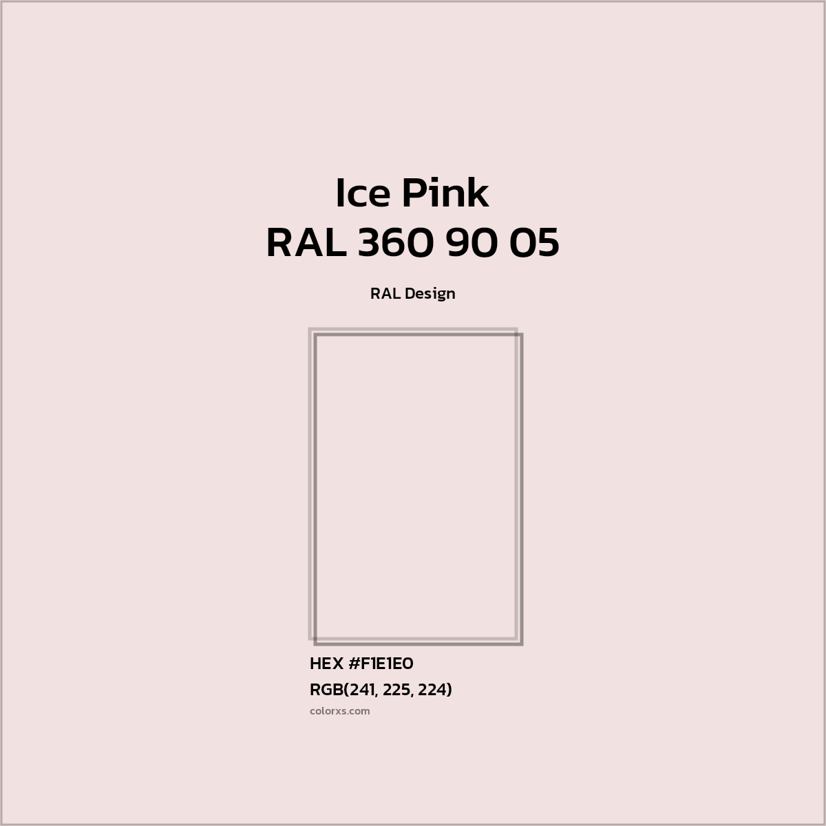 #F1E1E0 RAL 360 90 05 - Ice Pink CMS RAL Design - Color codes and meaning | Matching colors and paints