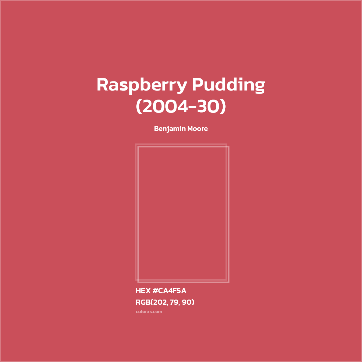 #CA4F5A Raspberry Pudding (2004-30) Paint Benjamin Moore - Color codes and meaning | Matching colors and paints
