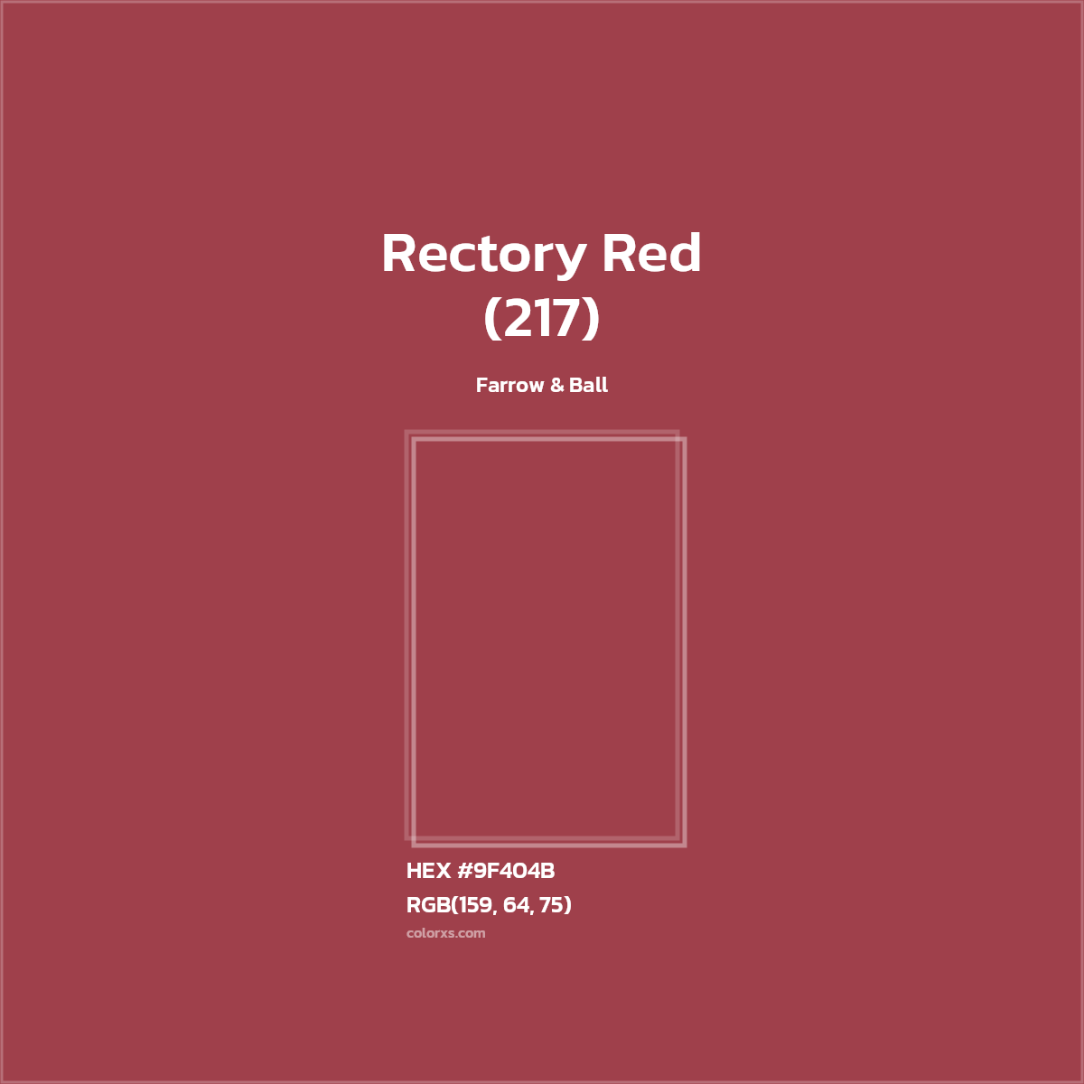 #9F404B Rectory Red (217) Paint Farrow & Ball - Color codes and meaning | Matching colors and paints