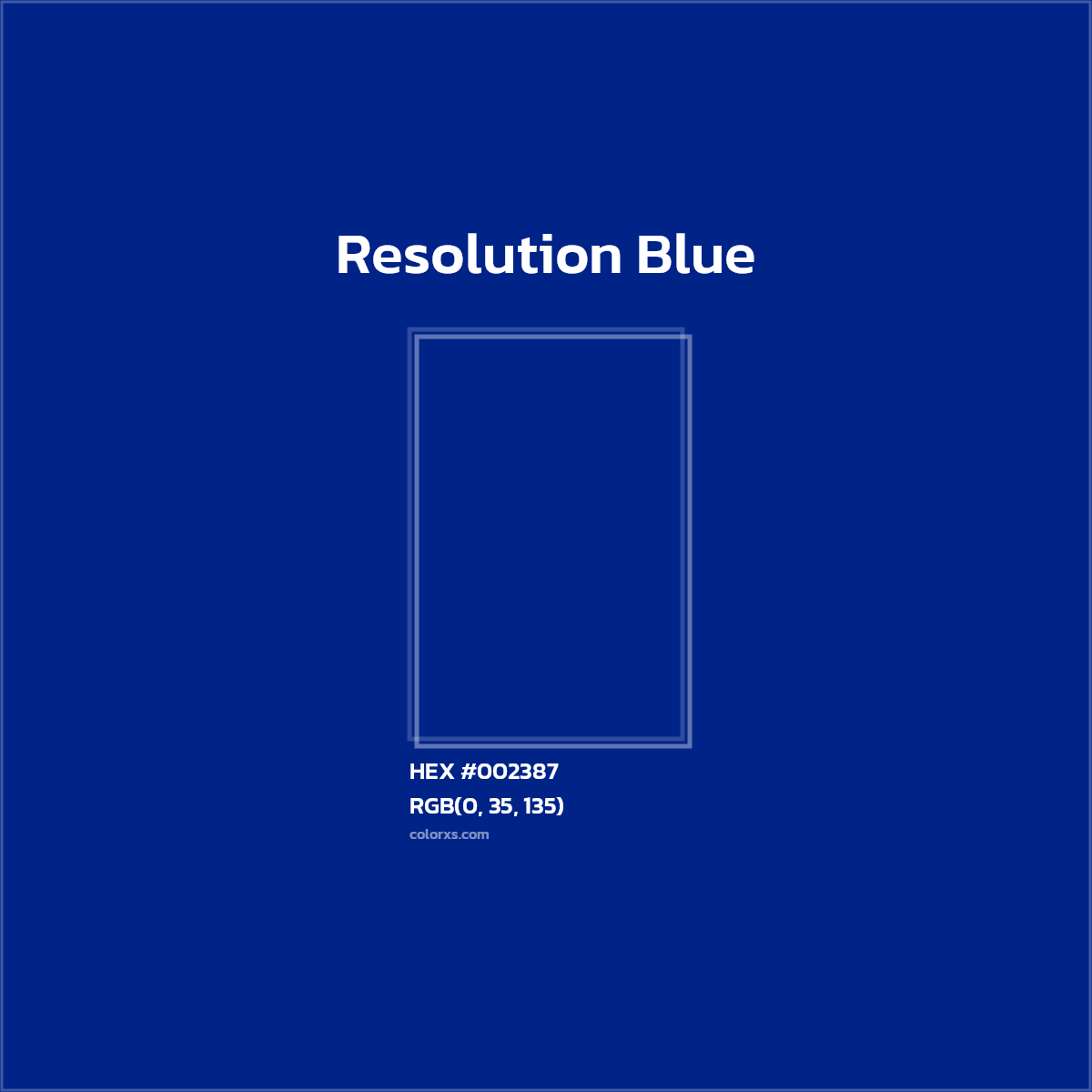 #002387 Resolution Blue Color  - Color codes and meaning | Matching colors and paints