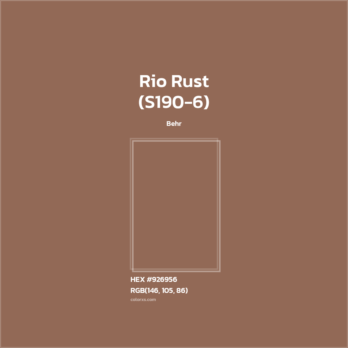 #926956 Rio Rust (S190-6) Paint Behr - Color codes and meaning | Matching colors and paints