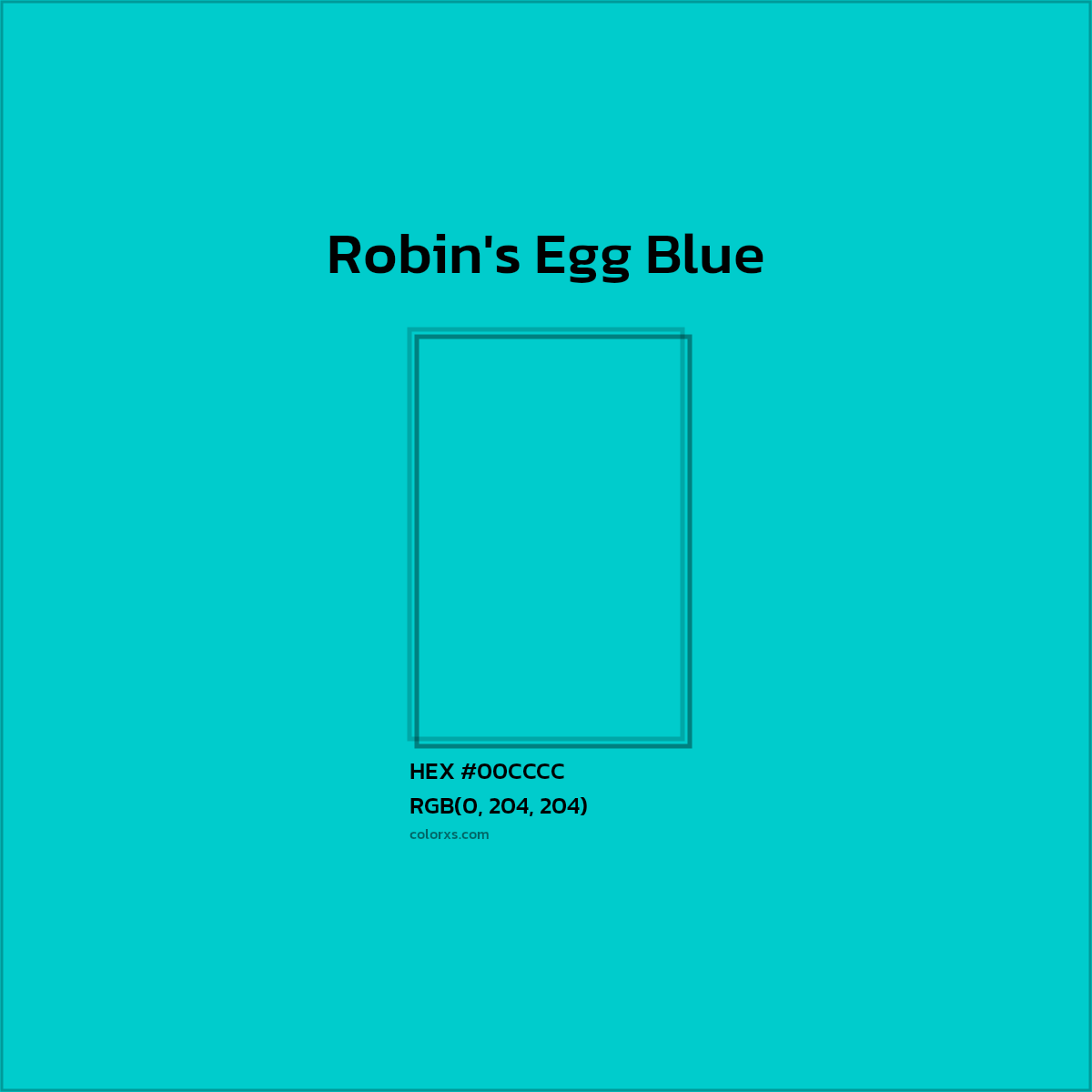 #00CCCC Robin's Egg Blue Color Crayola Crayons - Color codes and meaning | Matching colors and paints