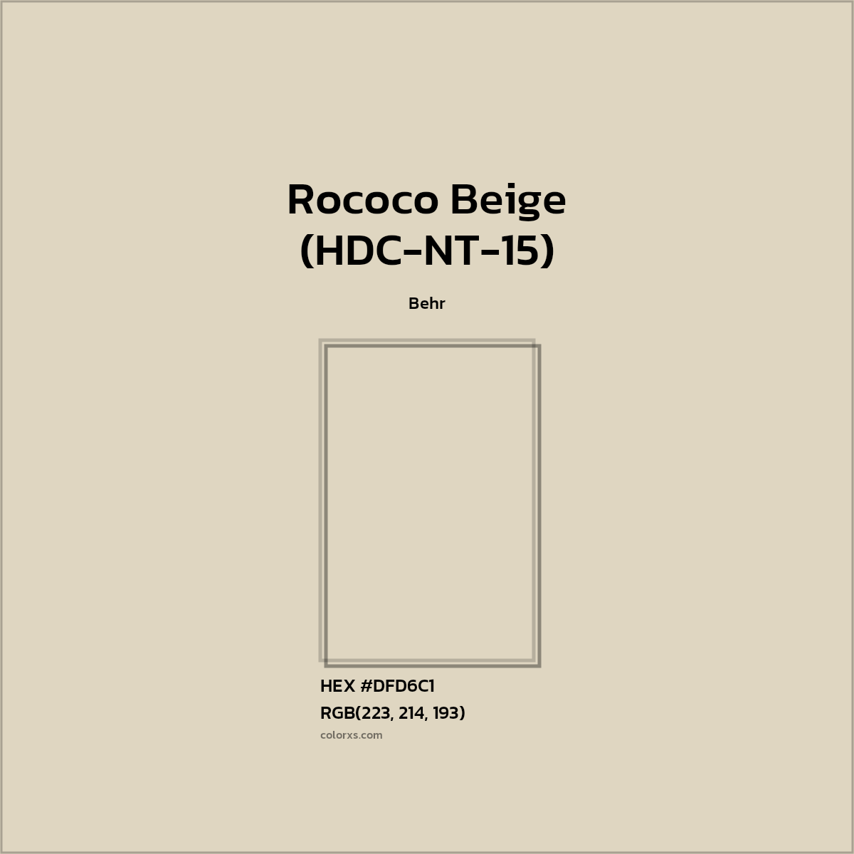 #DFD6C1 Rococo Beige (HDC-NT-15) Paint Behr - Color codes and meaning | Matching colors and paints