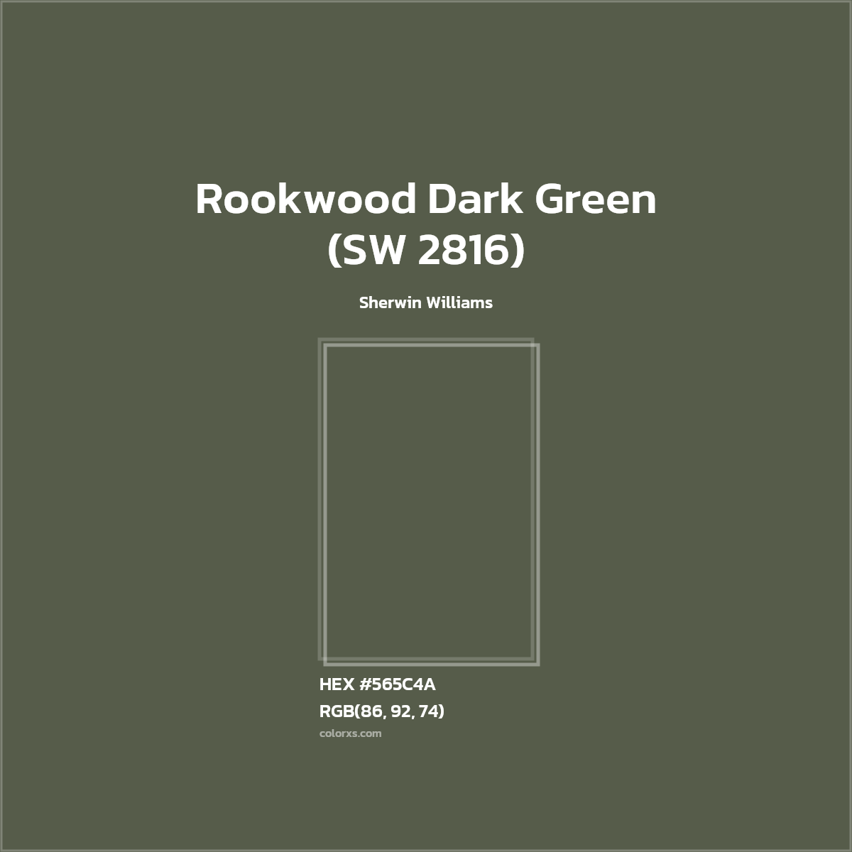 #565C4A Rookwood Dark Green (SW 2816) Paint Sherwin Williams - Color codes and meaning | Matching colors and paints