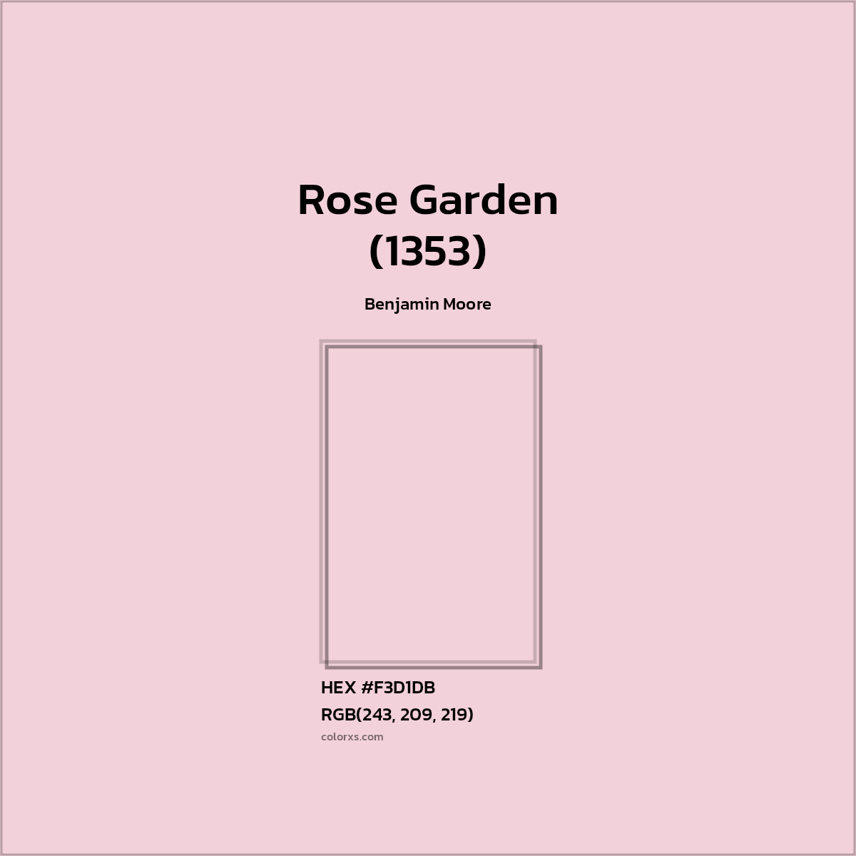 #F3D1DB Rose Garden (1353) Paint Benjamin Moore - Color codes and meaning | Matching colors and paints