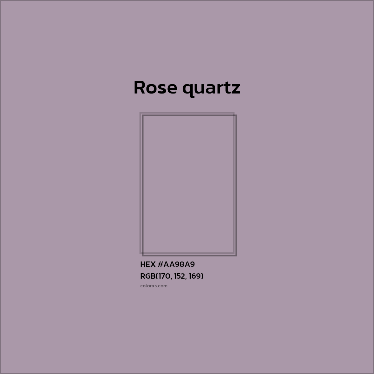 #AA98A9 Rose quartz Color  - Color codes and meaning | Matching colors and paints