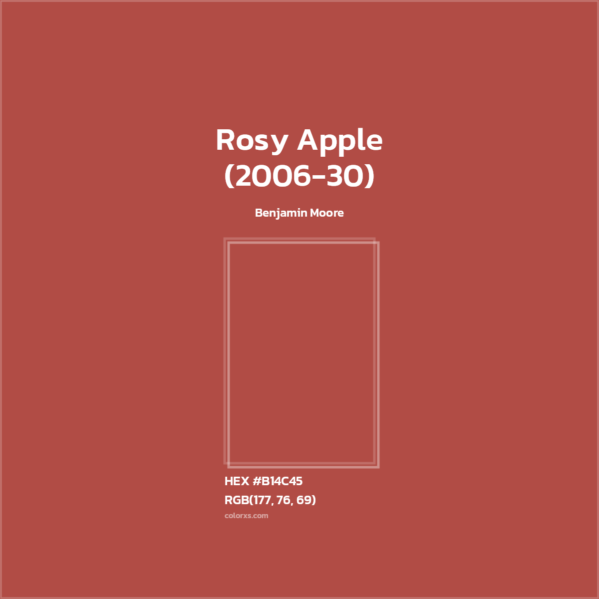 #B14C45 Rosy Apple (2006-30) Paint Benjamin Moore - Color codes and meaning | Matching colors and paints