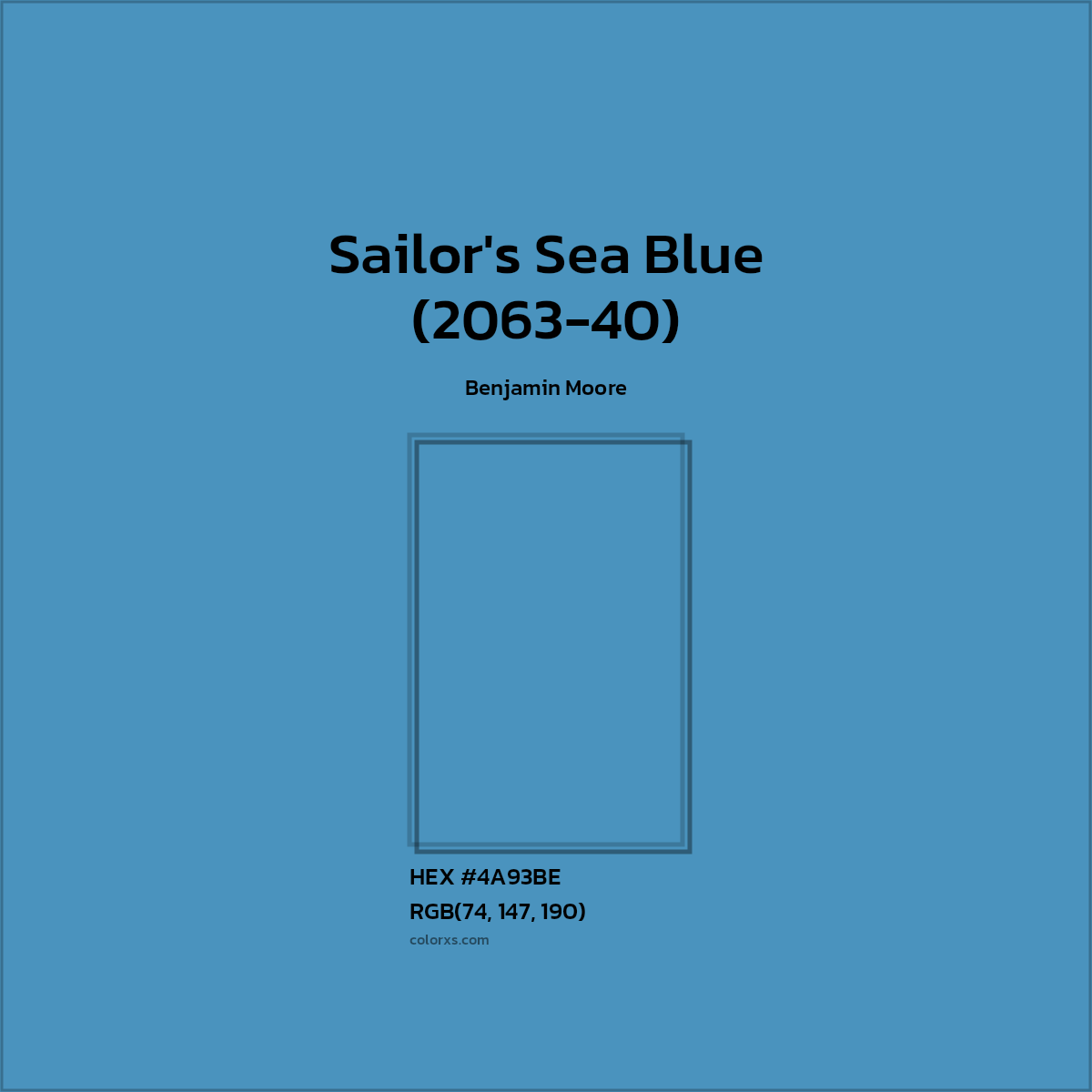 #4A93BE Sailor's Sea Blue (2063-40) Paint Benjamin Moore - Color codes and meaning | Matching colors and paints