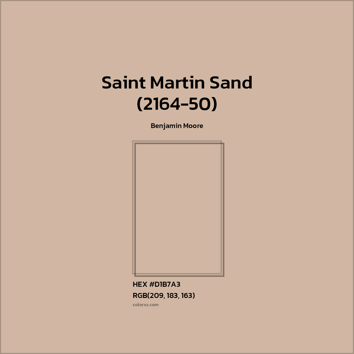 #D1B7A3 Saint Martin Sand (2164-50) Paint Benjamin Moore - Color codes and meaning | Matching colors and paints